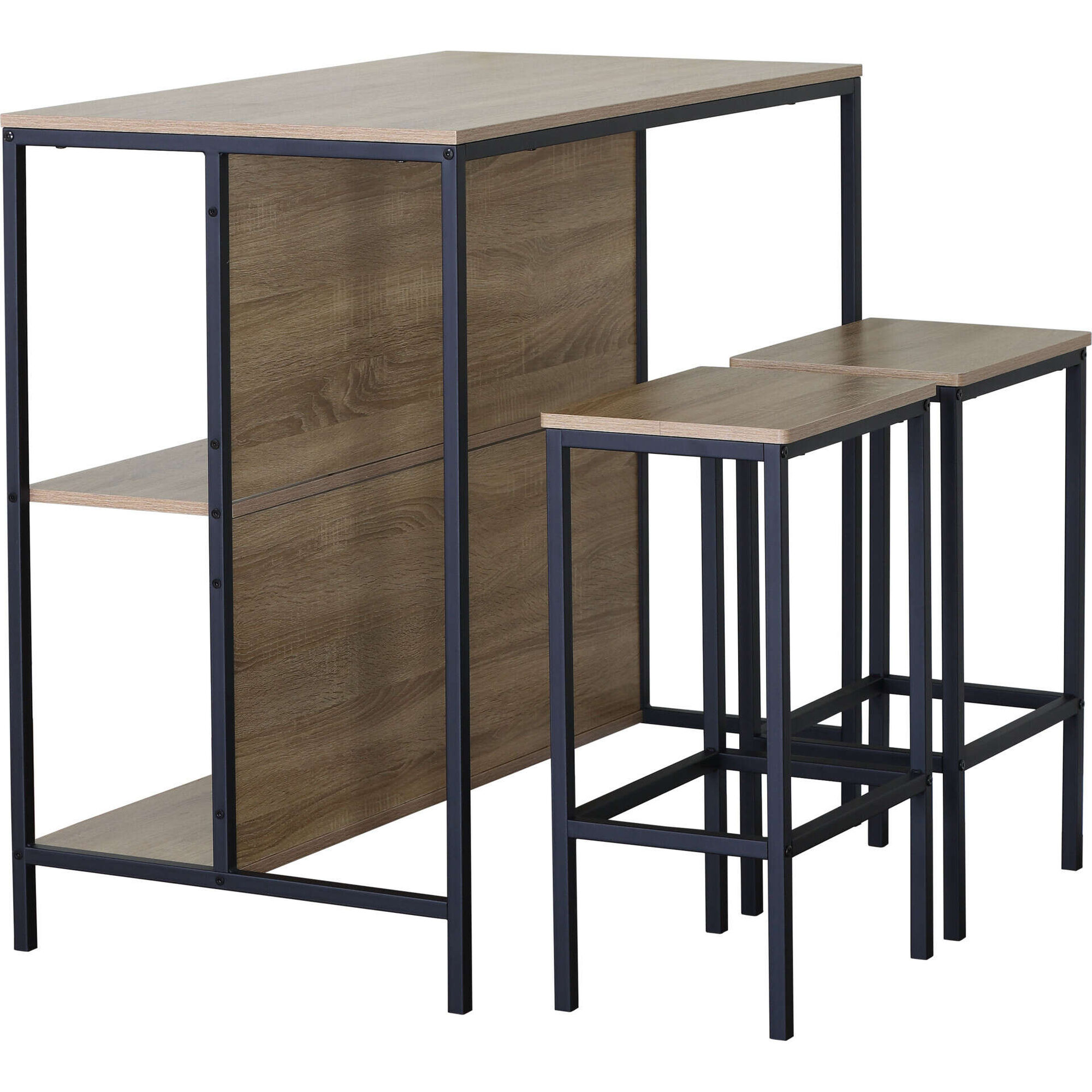 Conjunto Ilha com 2 Bancos Minimal Kasa