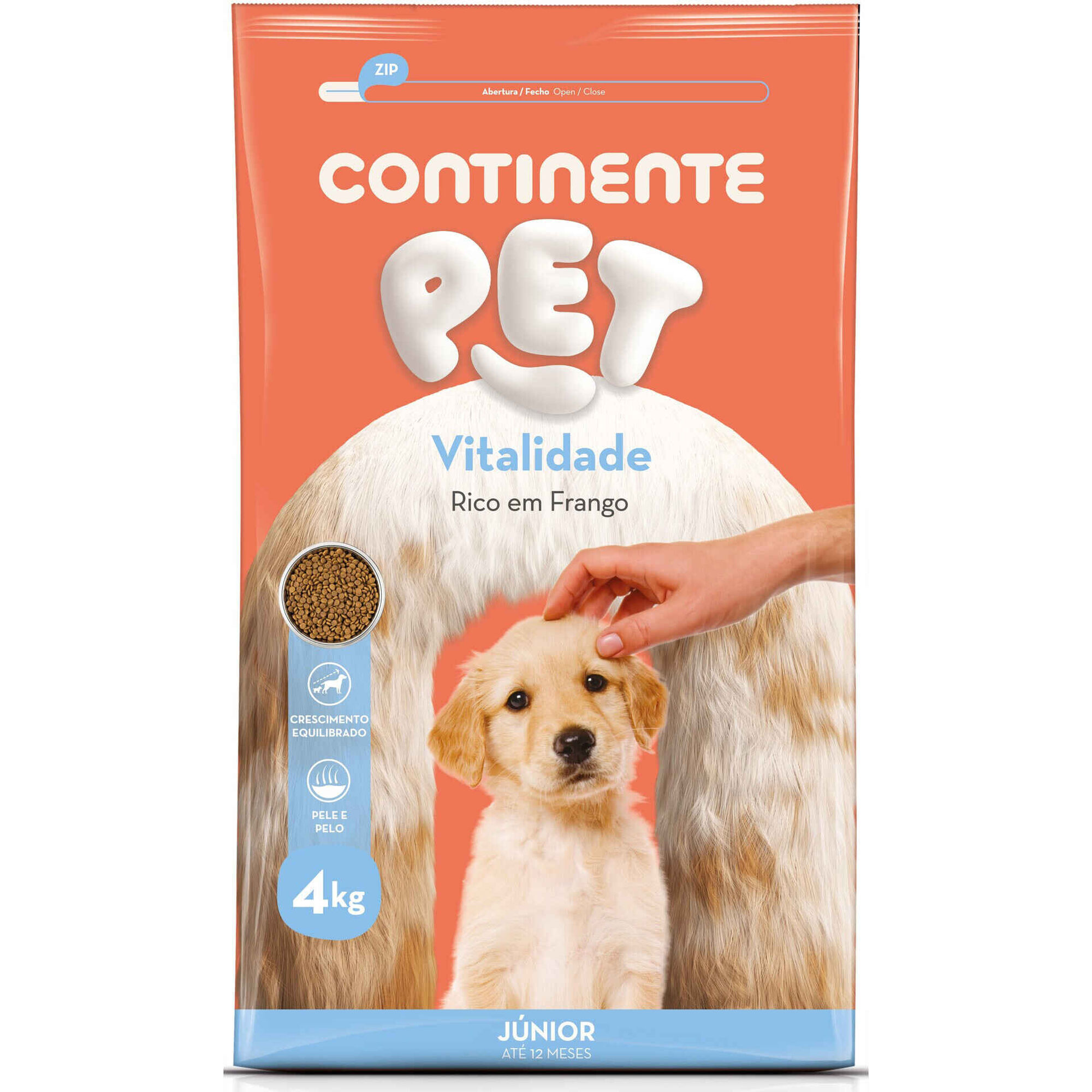 Ra&ccedil;&atilde;o para C&atilde;o J&uacute;nior Vitalidade Frango Continente Pet