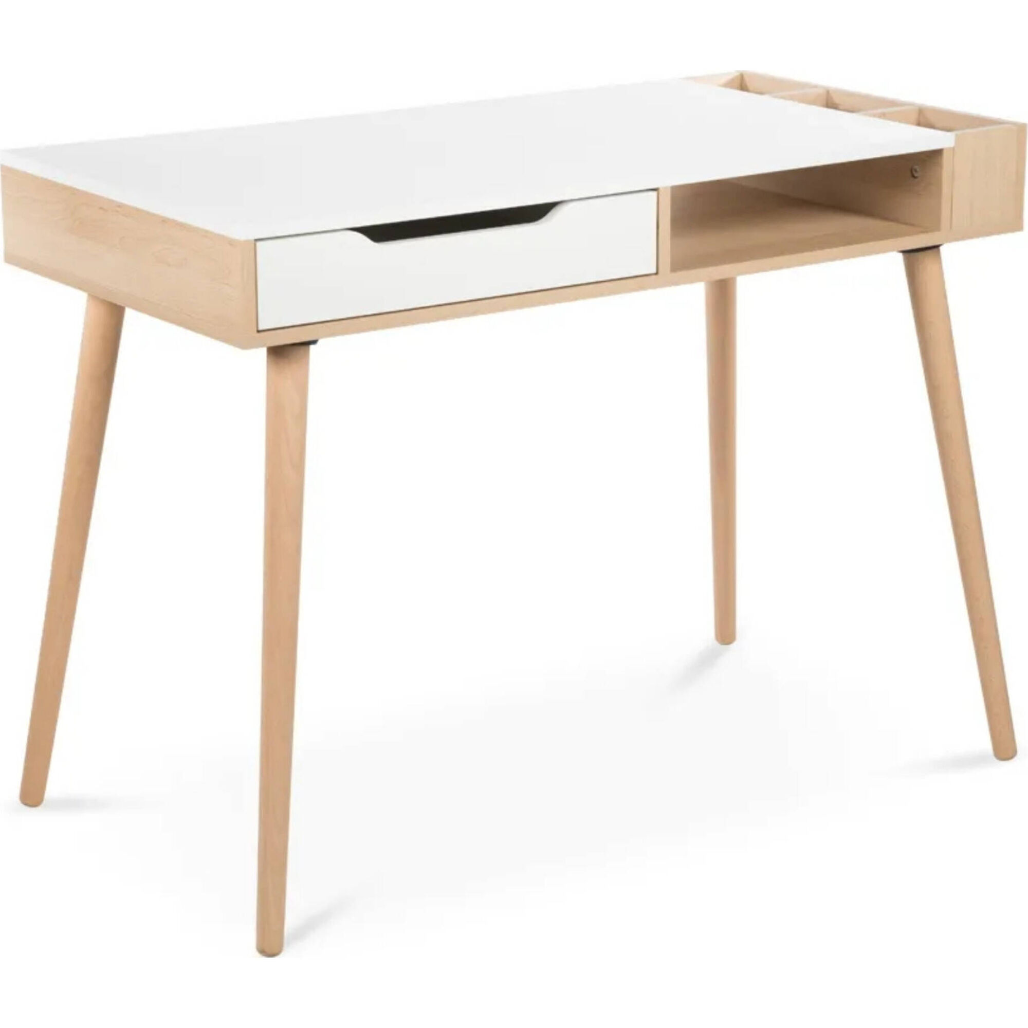 Secretária com Arrumação Faia e Branco Sofie