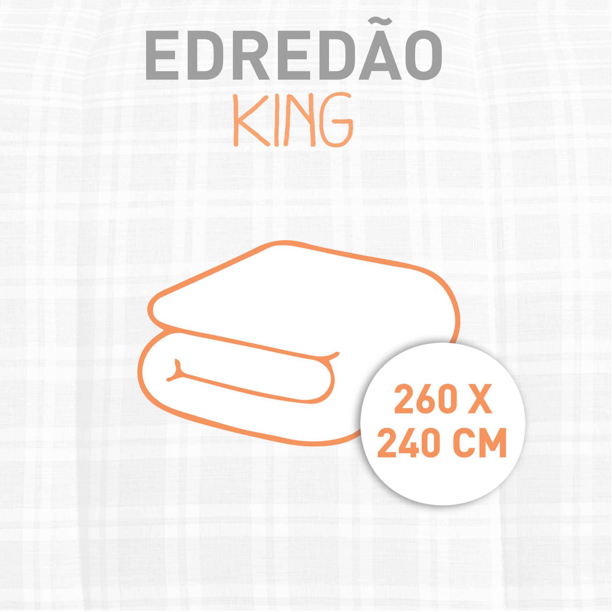 Edred&atilde;o Xadrez 260x240cm Washed Cinza Kasa
