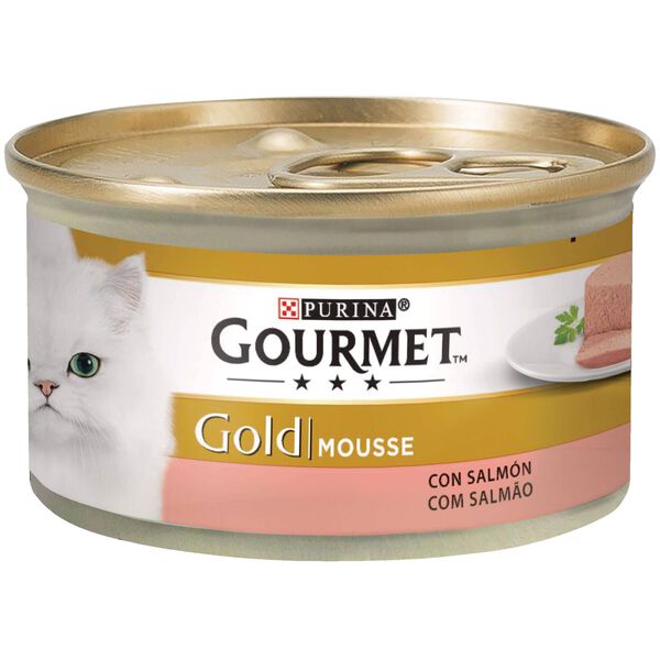 Comida Húmida para Gato Adulto Mousse Salmão Purina Gourmet Gold