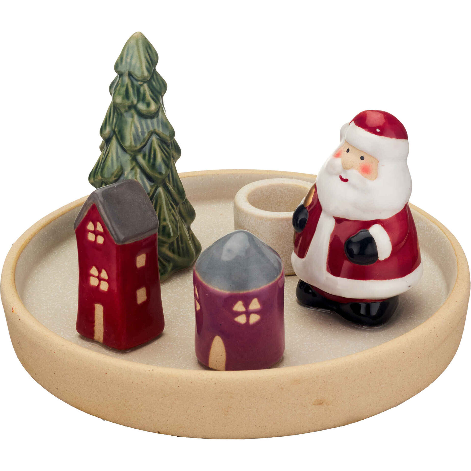 Suporte para Velas Cer&acirc;mica Pai Natal Kasa