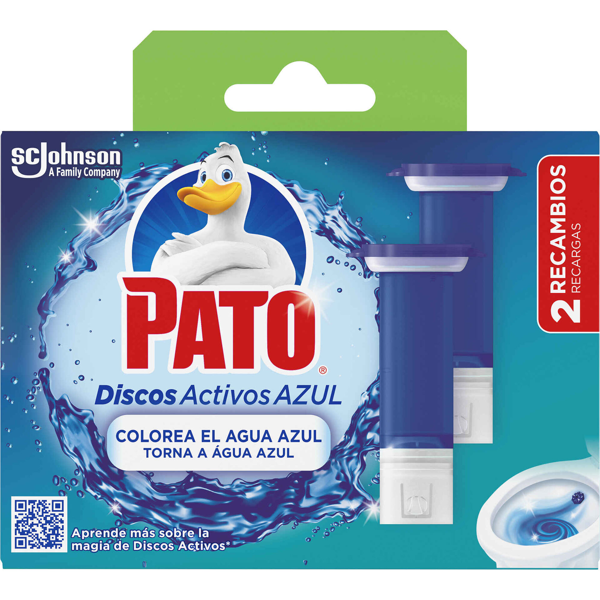 Discos Sanitários Ativos Recargas Água Azul