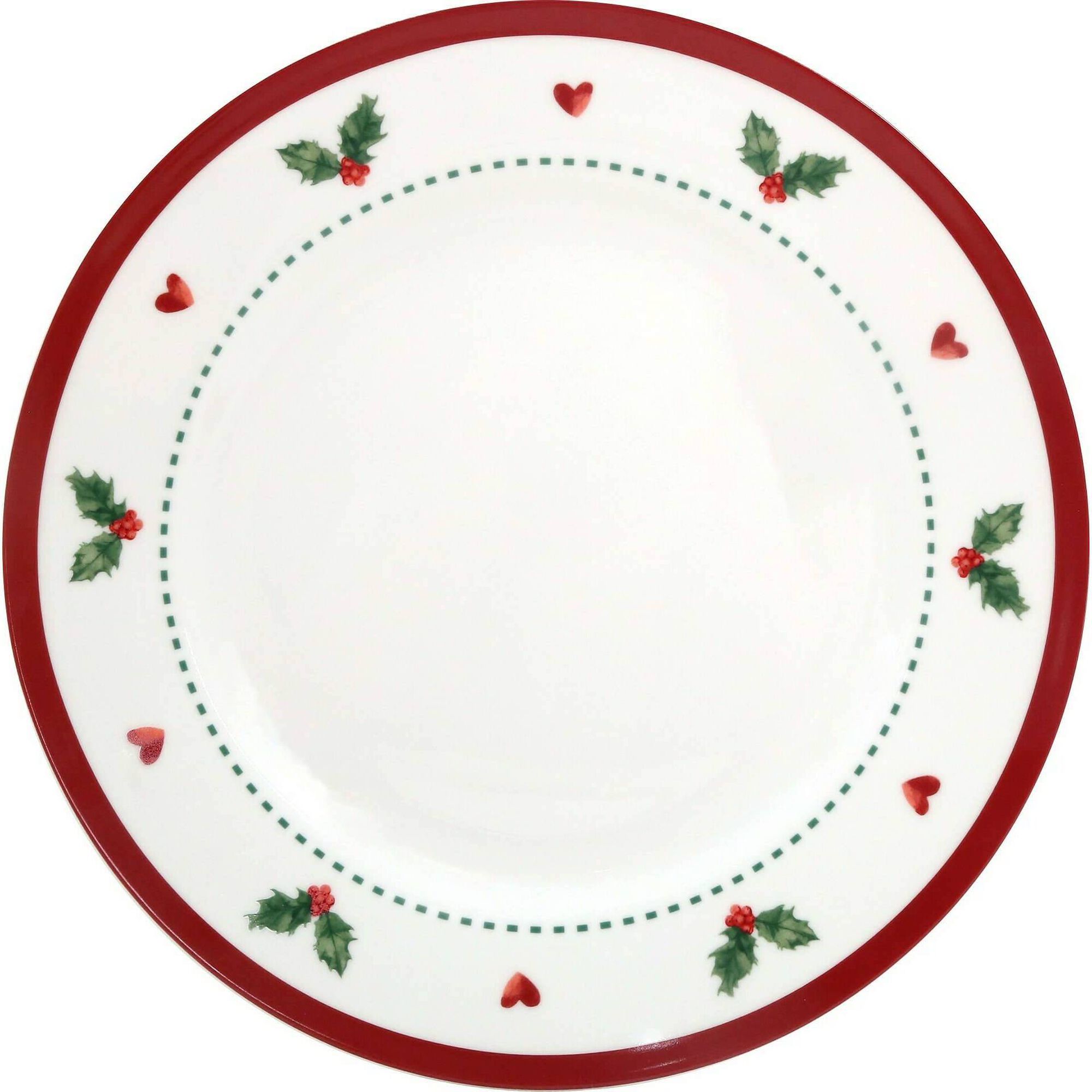 Servi&ccedil;o Mesa Vermelho, Branco e Azevinho 6 pessoas Kasa