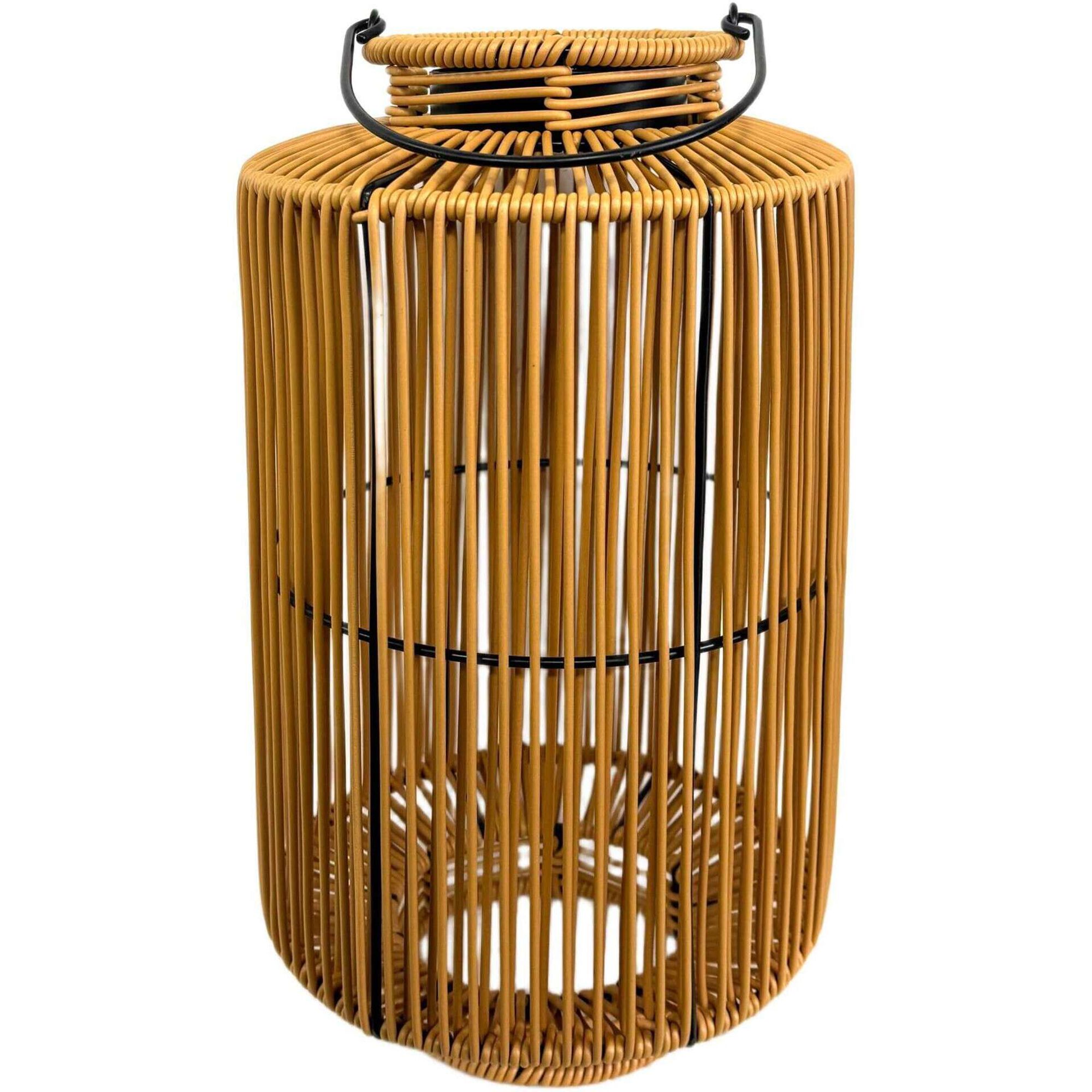 Candeeiro de Ch&atilde;o Redondo Wicker Kasa