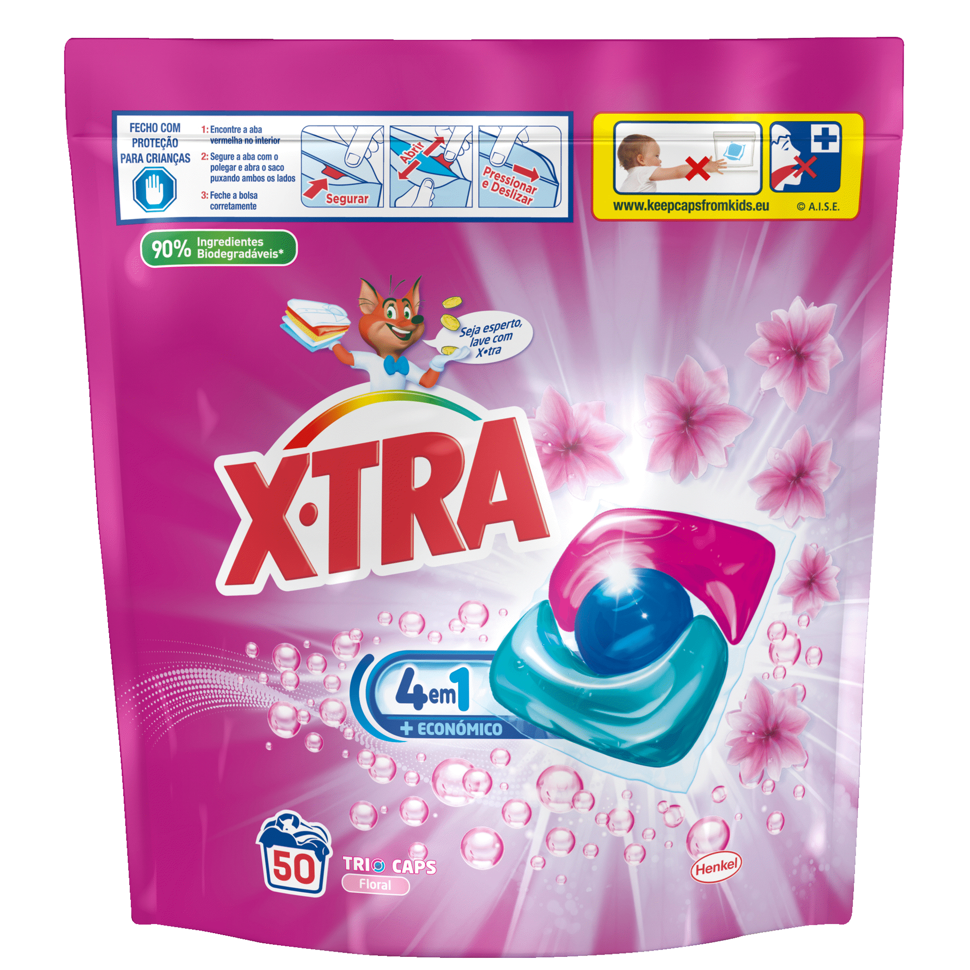 Detergente M&aacute;quina Roupa C&aacute;psulas Frescura Floral X-TRA