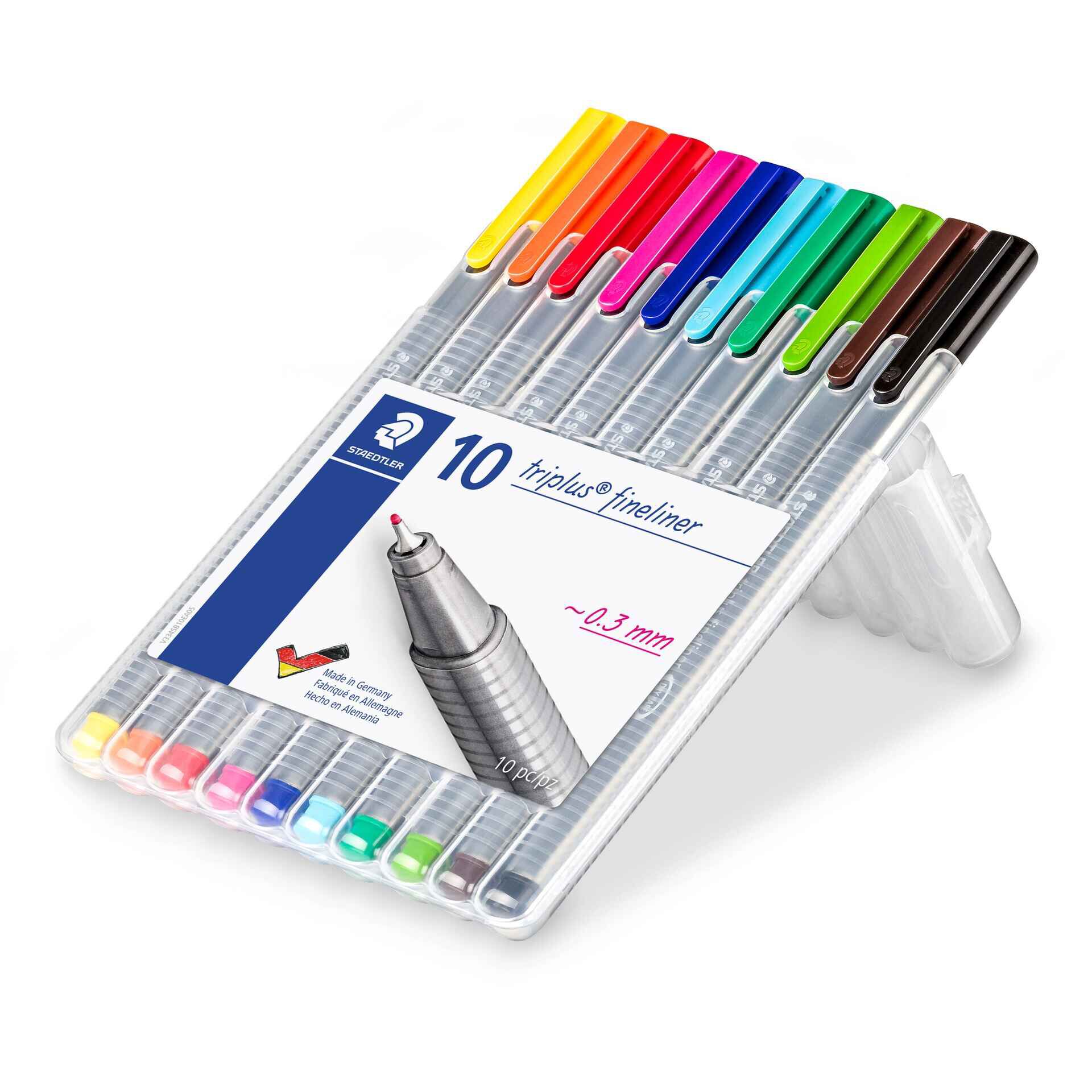 STAEDTLER Fineliner Triplus 60 Stück – 0,3 Mm Strichstärke, Ergonomische Dreiecksform, Wasserbasierte Tinte