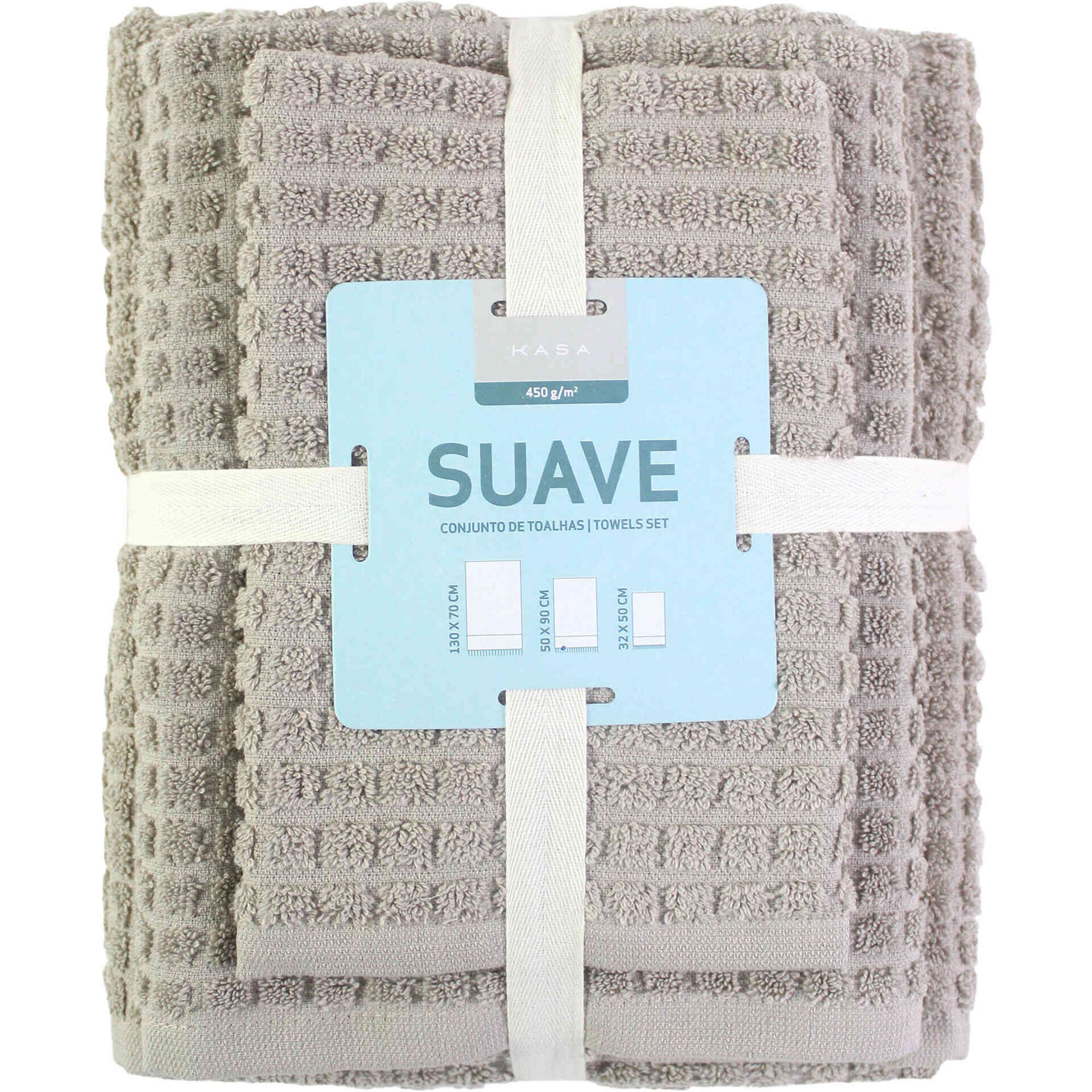Conjunto 3 Toalhas 450g/m2 Lotus Bege Kasa