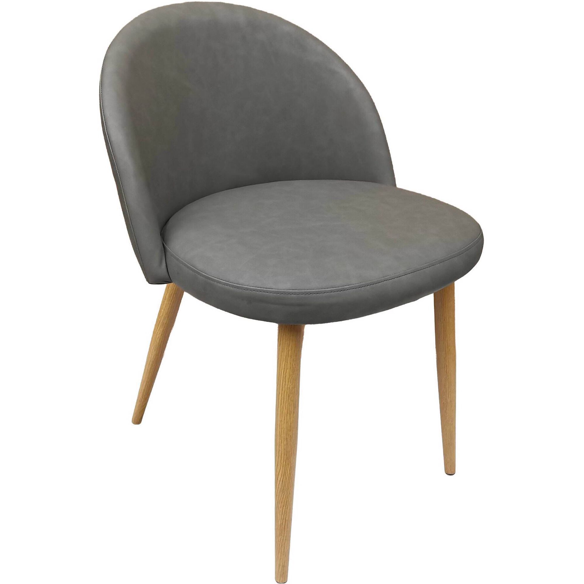 Cadeira Couro Sint&eacute;tico Milan Cinza