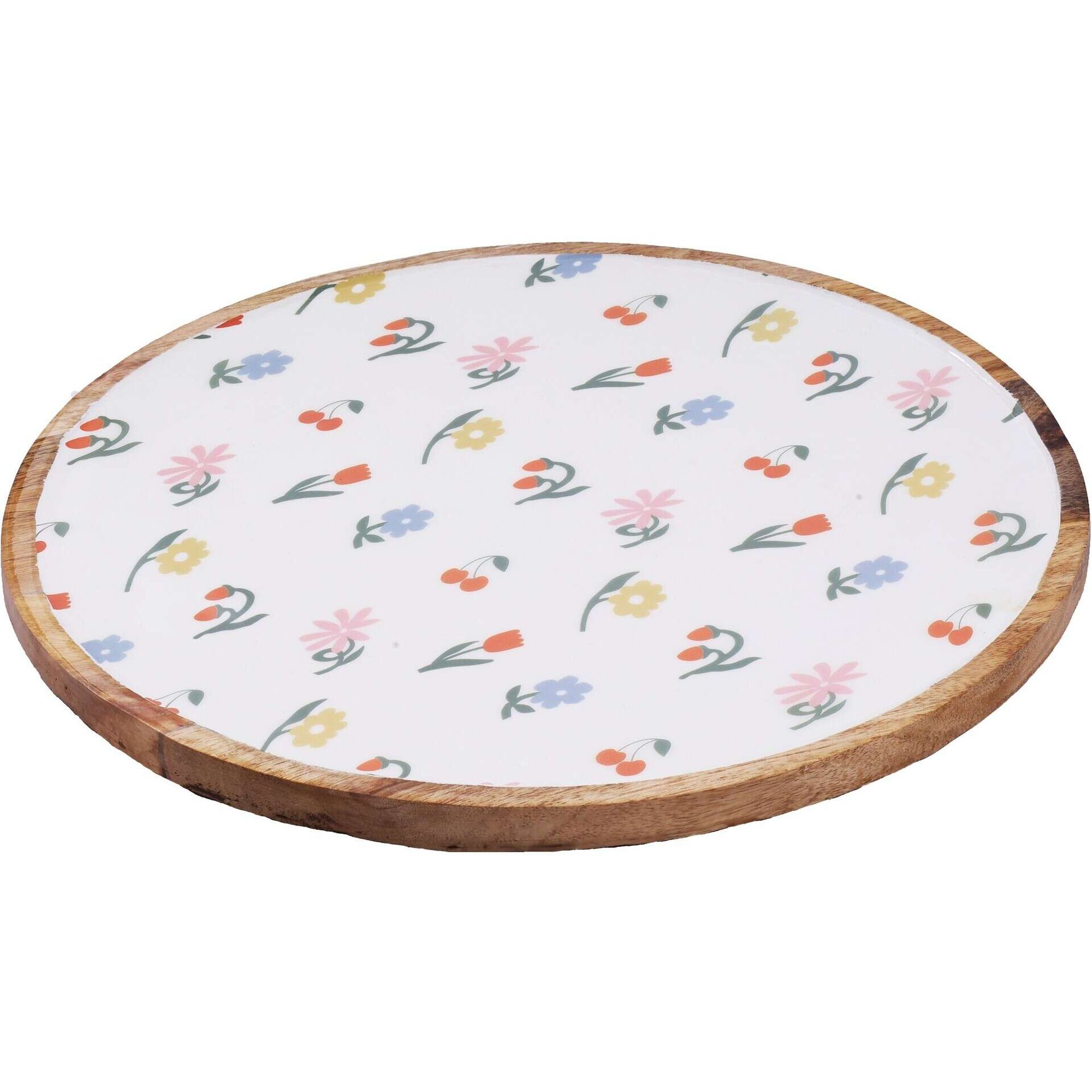 T&aacute;bua Redonda 38cm Flores Cru Kasa