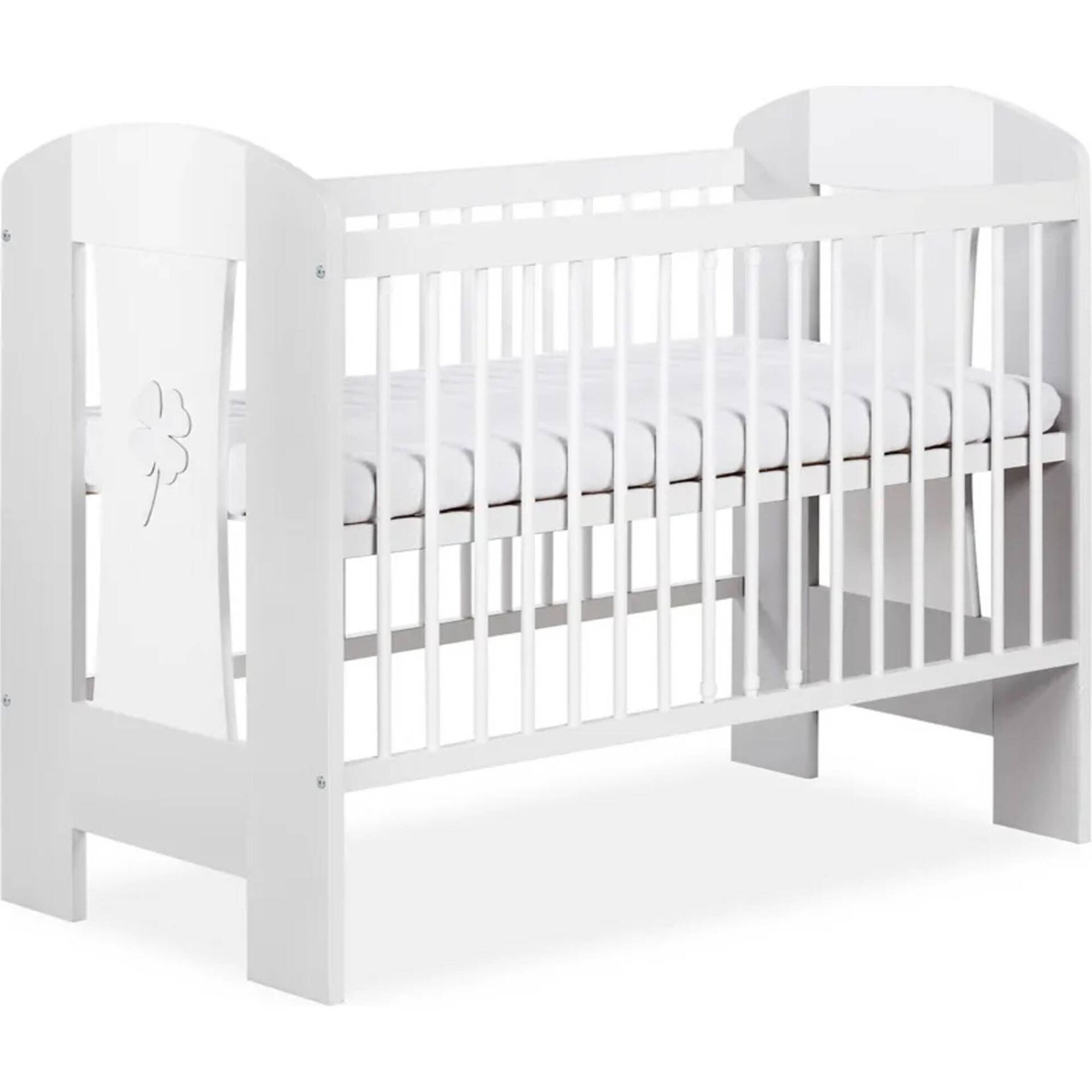 Cama de Grades Madeira Branca e Cinza Nati