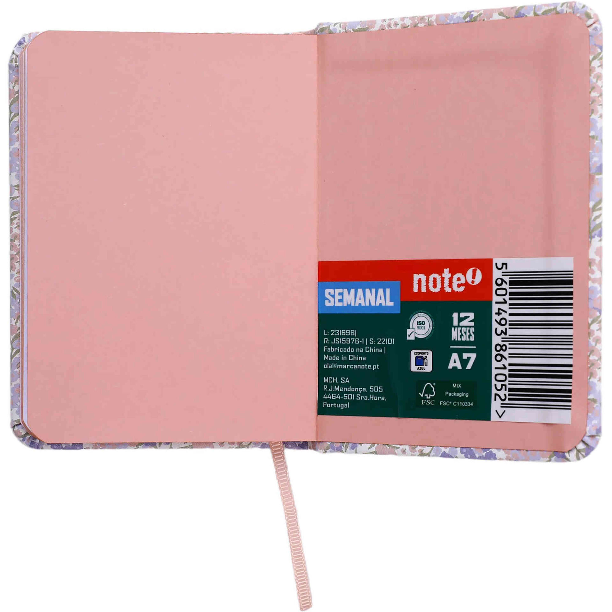 Agenda Semanal 2027 A7 Mini Flowers (v&aacute;rias cores) Note!
