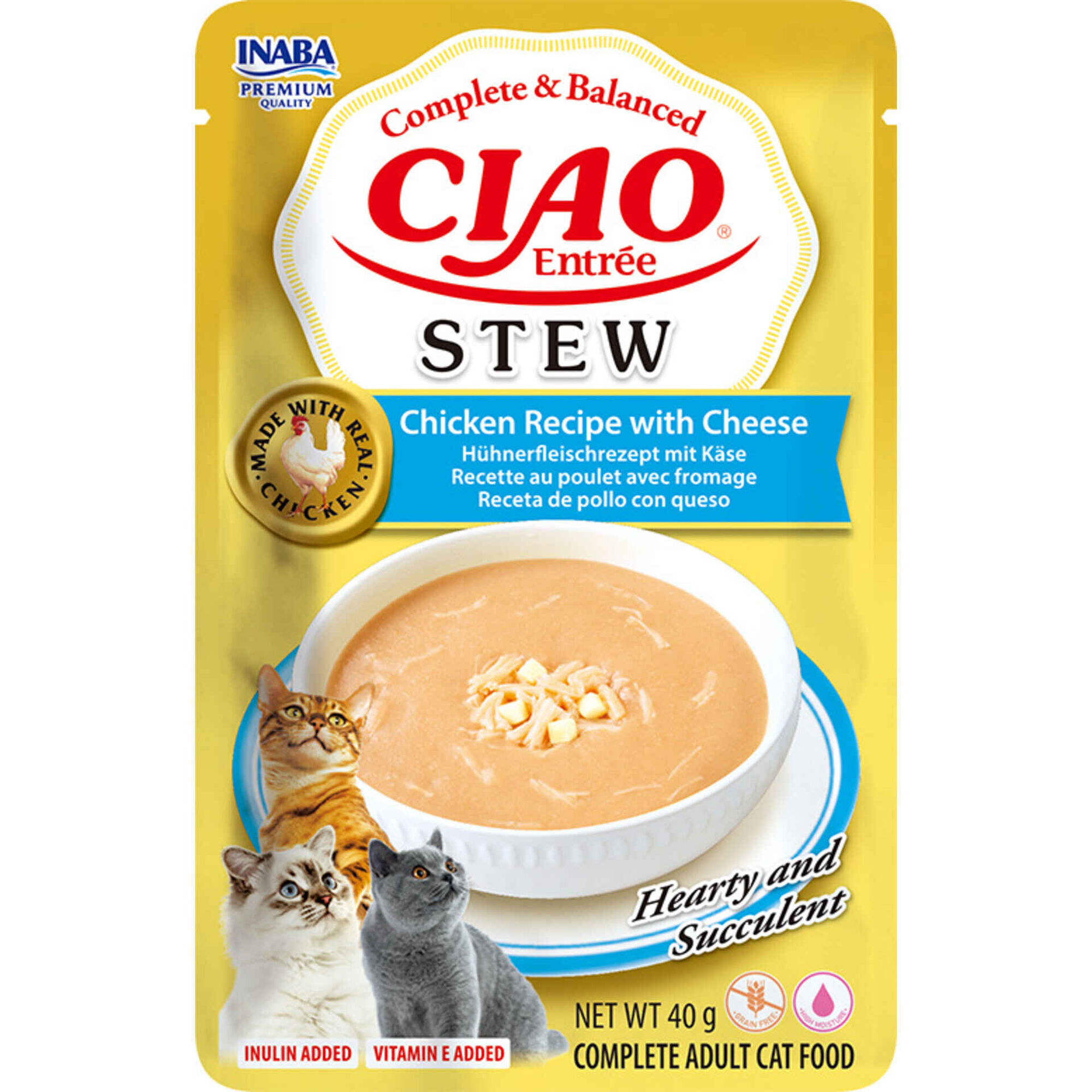 Comida H&uacute;mida para Gato Adulto Frango e Queijo Ciao
