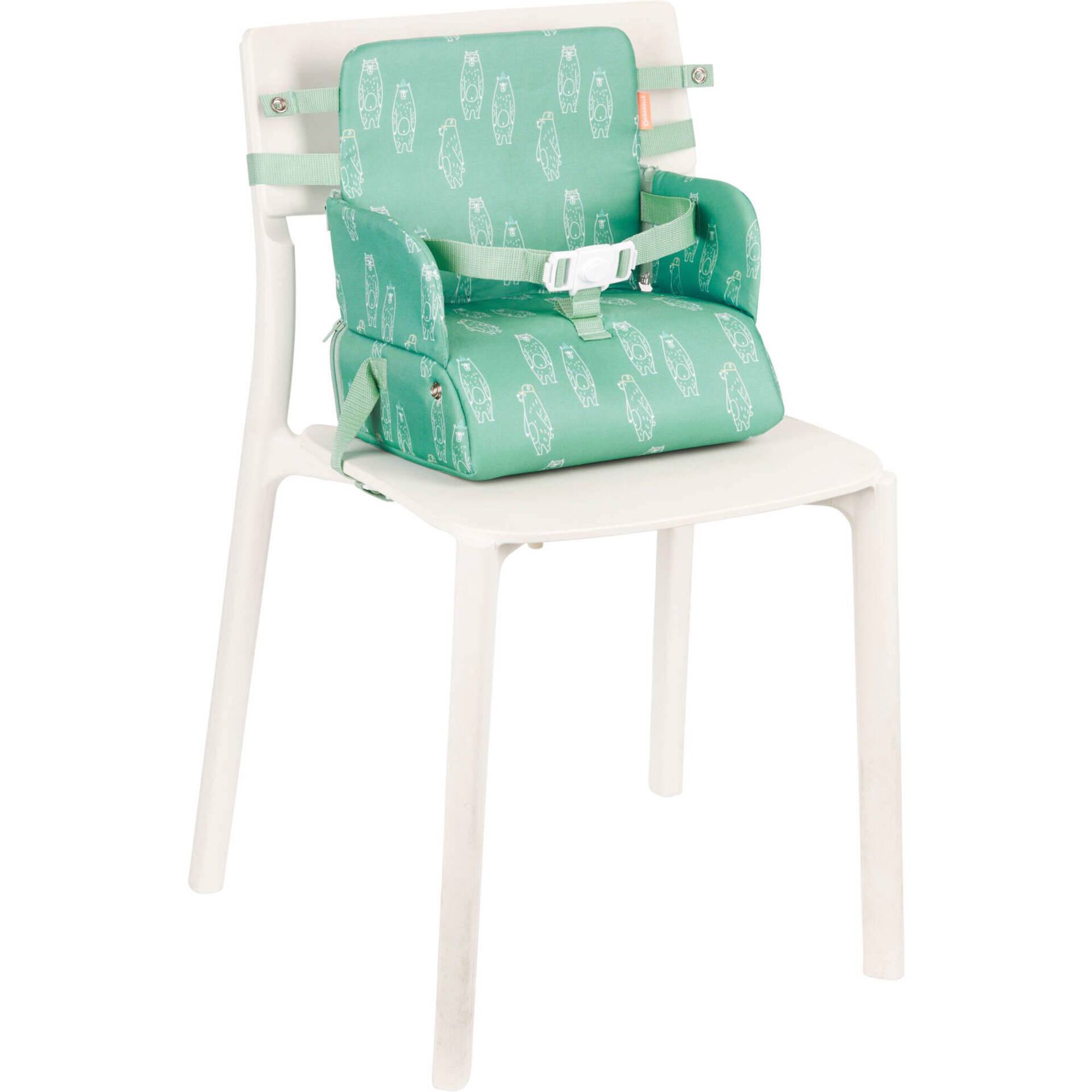 Assento de Refeição Portátil e Lancheira Verde