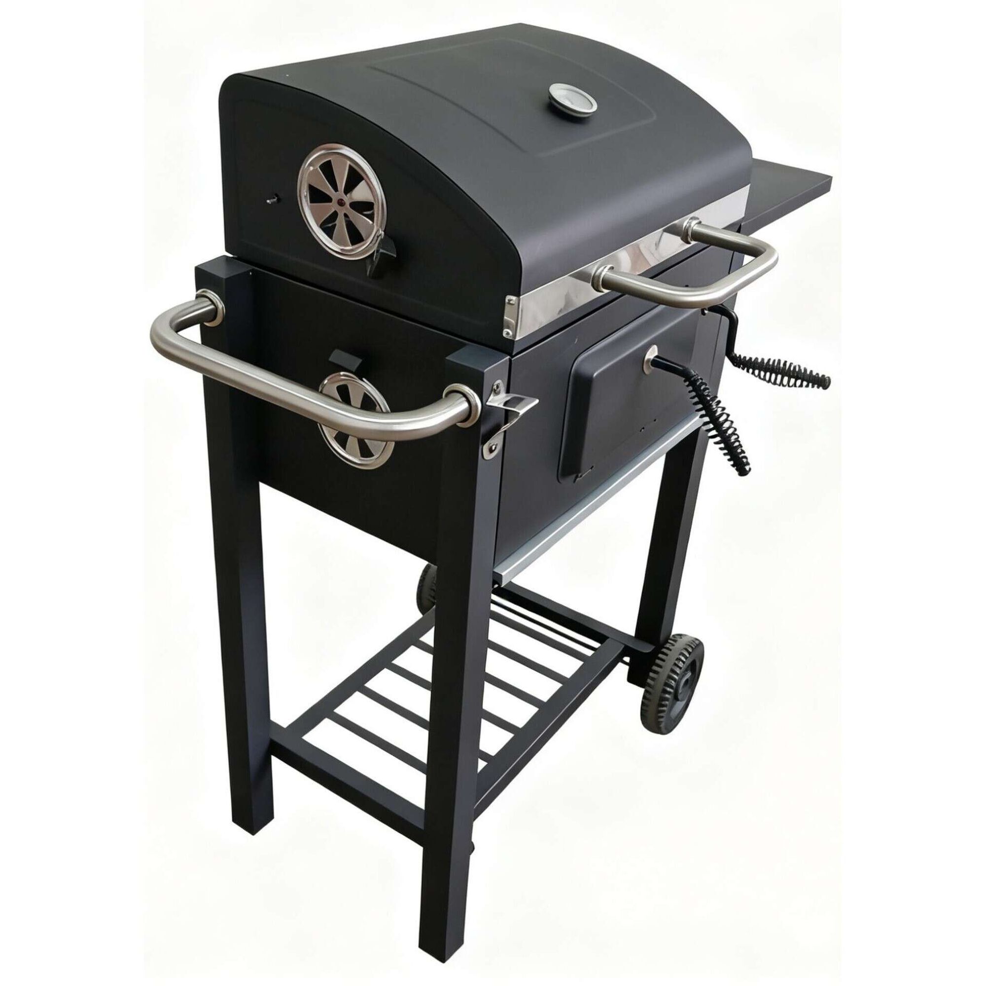 Barbecue Carv&atilde;o 2 Grelhas 93x43x95cm Preto Texas BBQ Collection