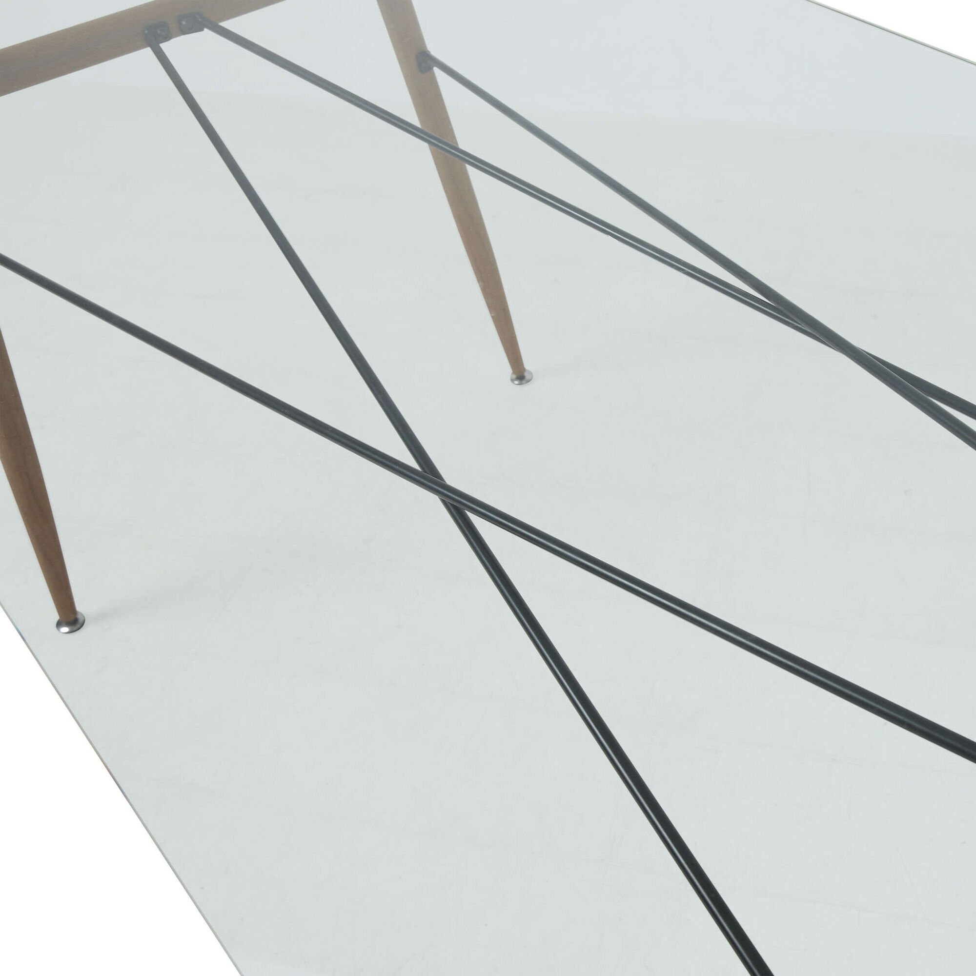 Mesa de Jantar 190x80cm com Tampo em Vidro Kasa