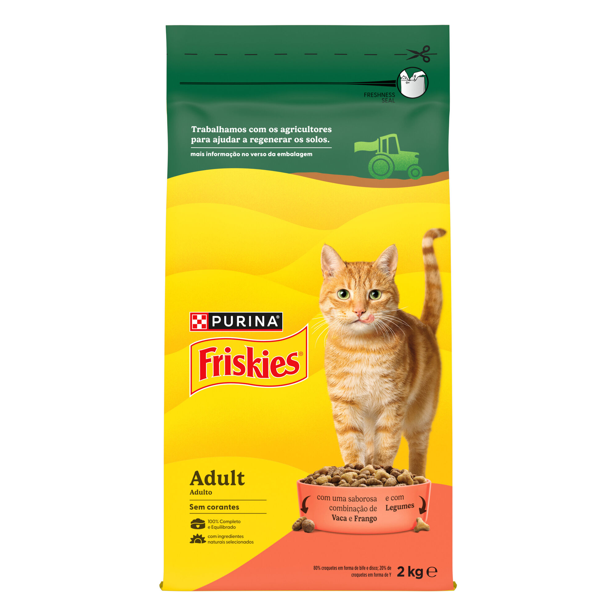 Ra&ccedil;&atilde;o para Gato Adulto Vaca, Frango e Legumes Purina Friskies
