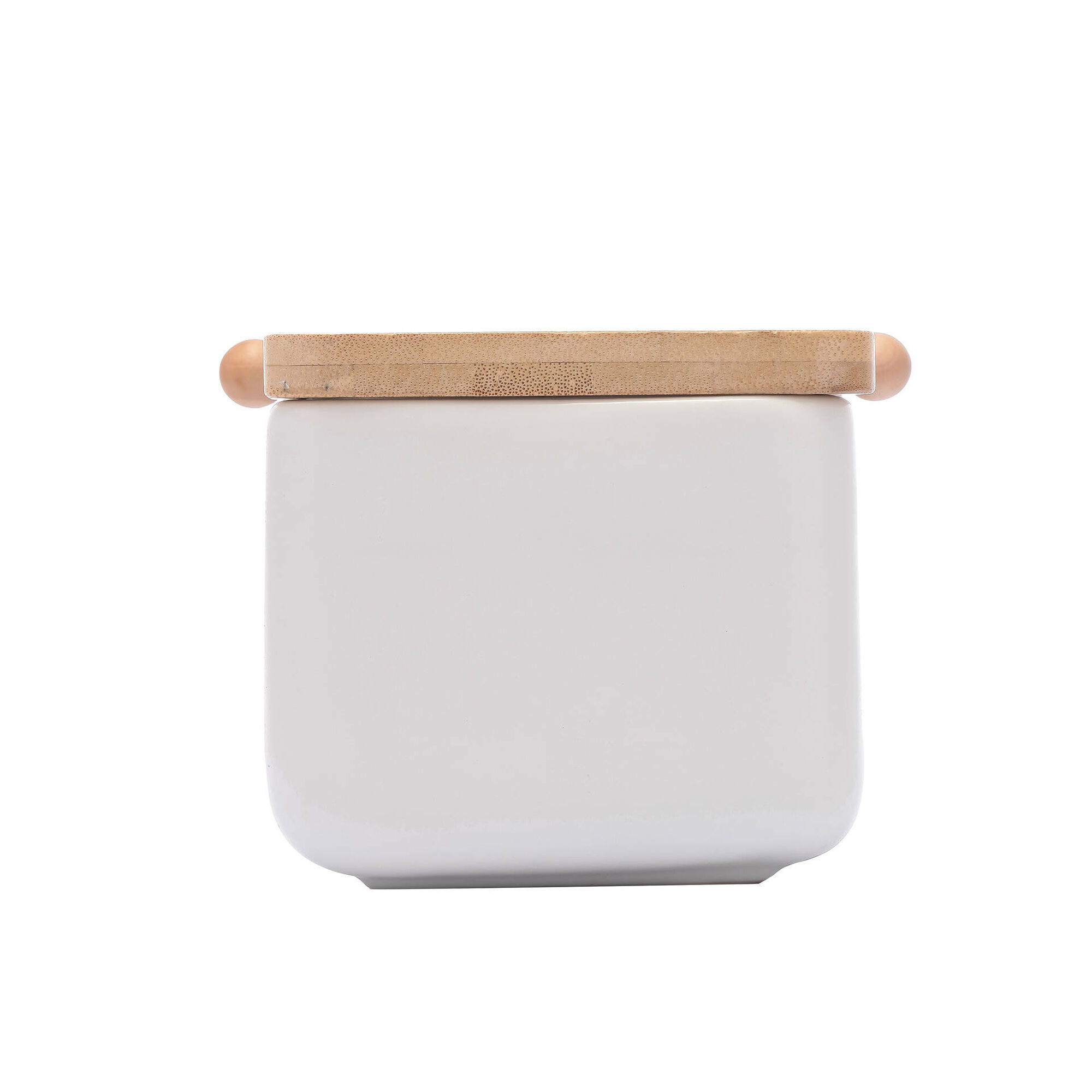 Saleiro Cerâmica e Bambu Branco