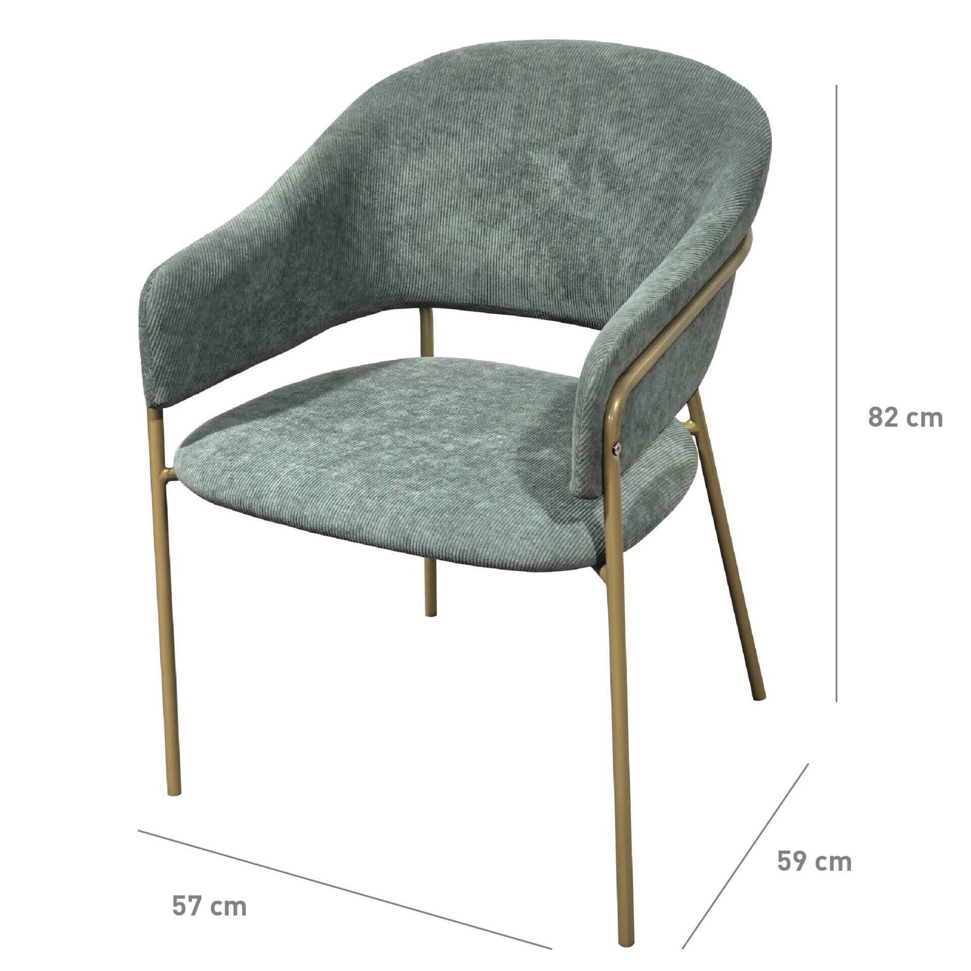 Cadeira Estofada Torino Verde Kasa
