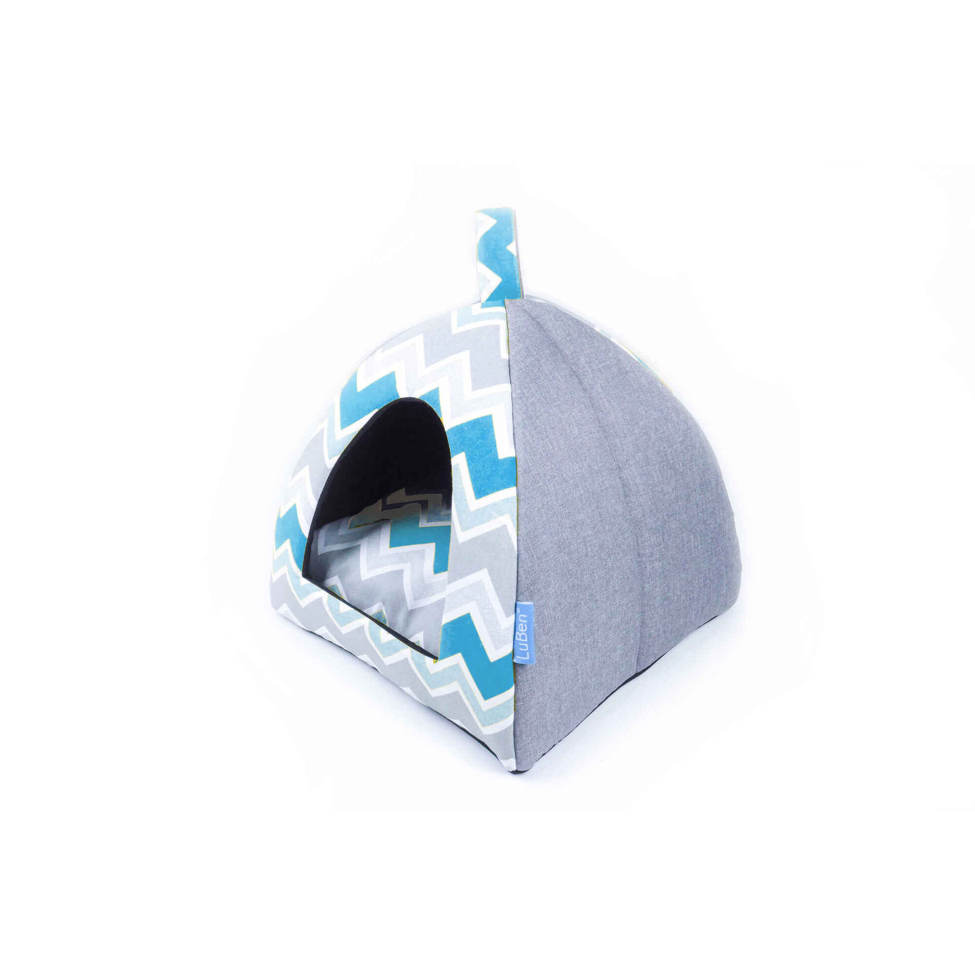 Igloo para Cão/Gato Spring Chevron Cinza/Azul S Igloo para Cão/Gato Spring Chevron Cinza/Azul S