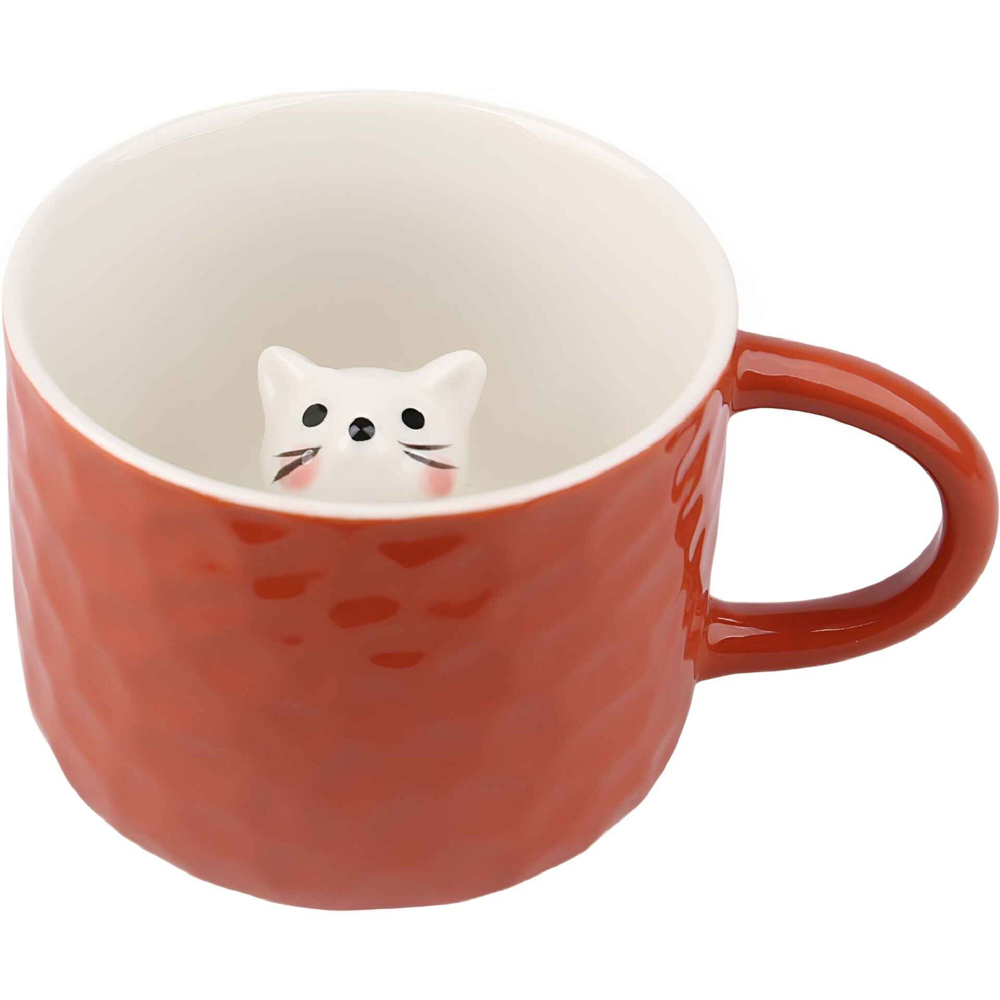 Caneca 320ml Gato no Interior Vermelha Kasa