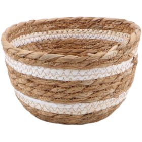 Cesto Redondo 18,5cm Risca Branca