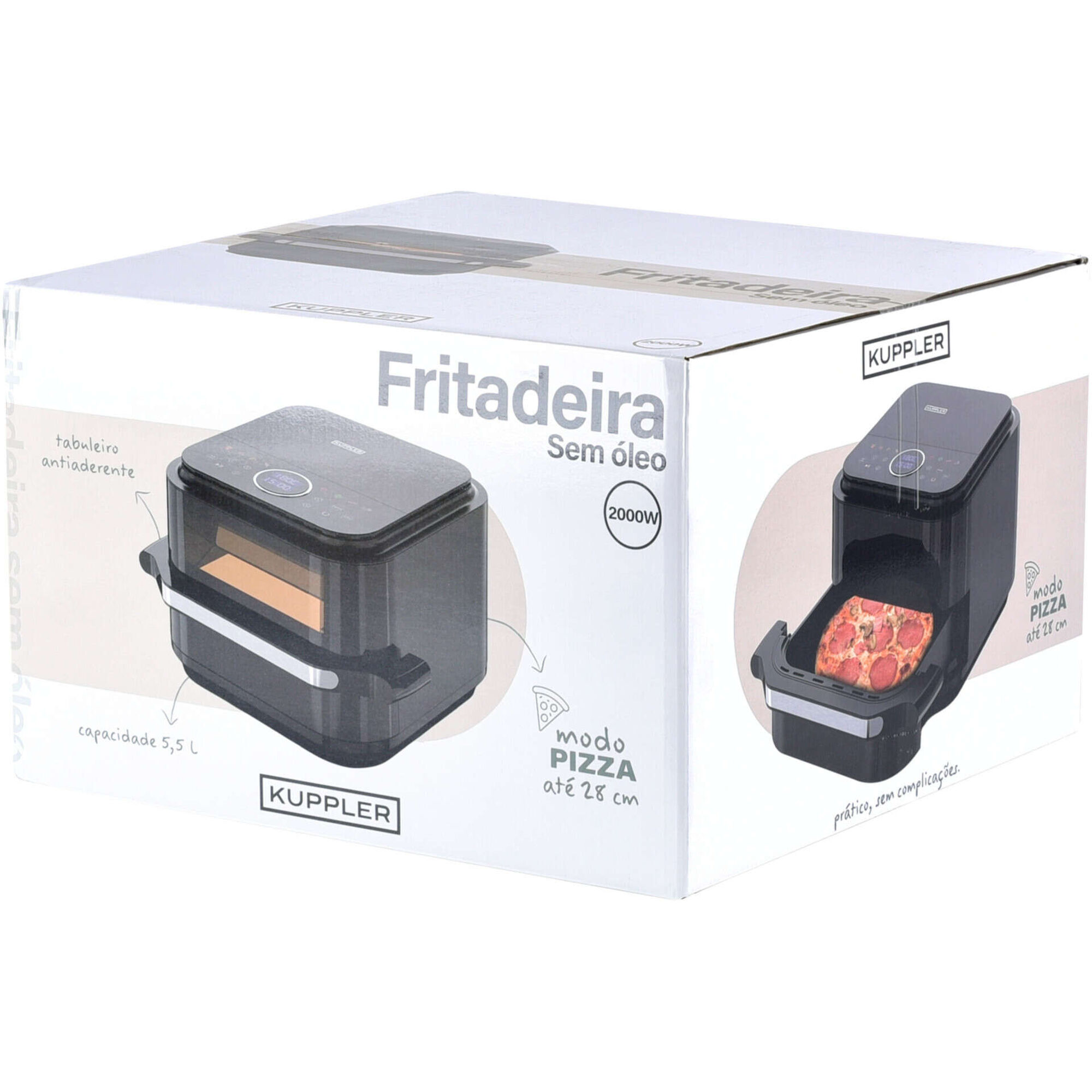Fritadeira Sem &Oacute;leo 5,5L 2000W Preta Kuppler