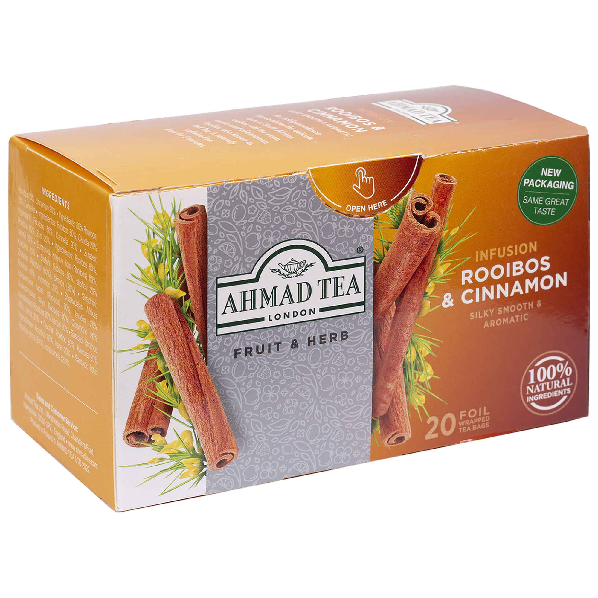 Infus&atilde;o Rooibos e Canela Saquetas Ahmad