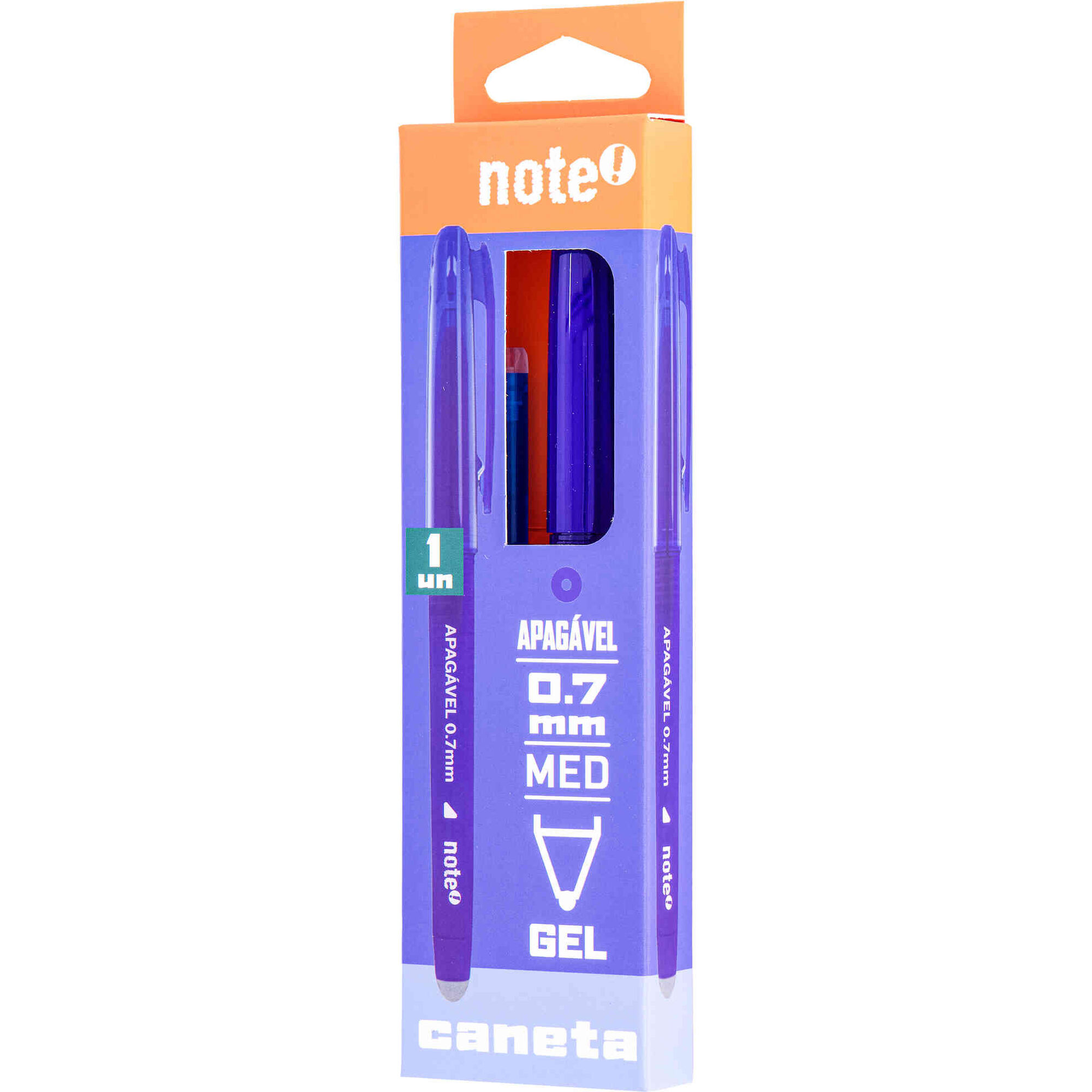 Caneta de Tinta Gel Apag&aacute;vel e Recarga Azul Note!