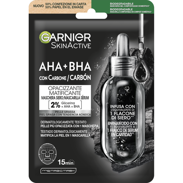 Máscara Facial de Tecido Purificante Garnier Skin Active