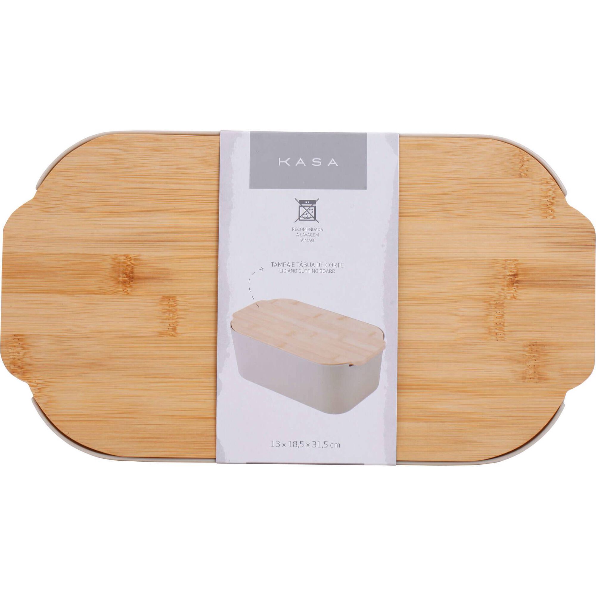 Caixa de P&atilde;o com T&aacute;bua de Corte Flora Kasa