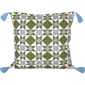 Almofada 45x45cm Geométrica Verde e Azul