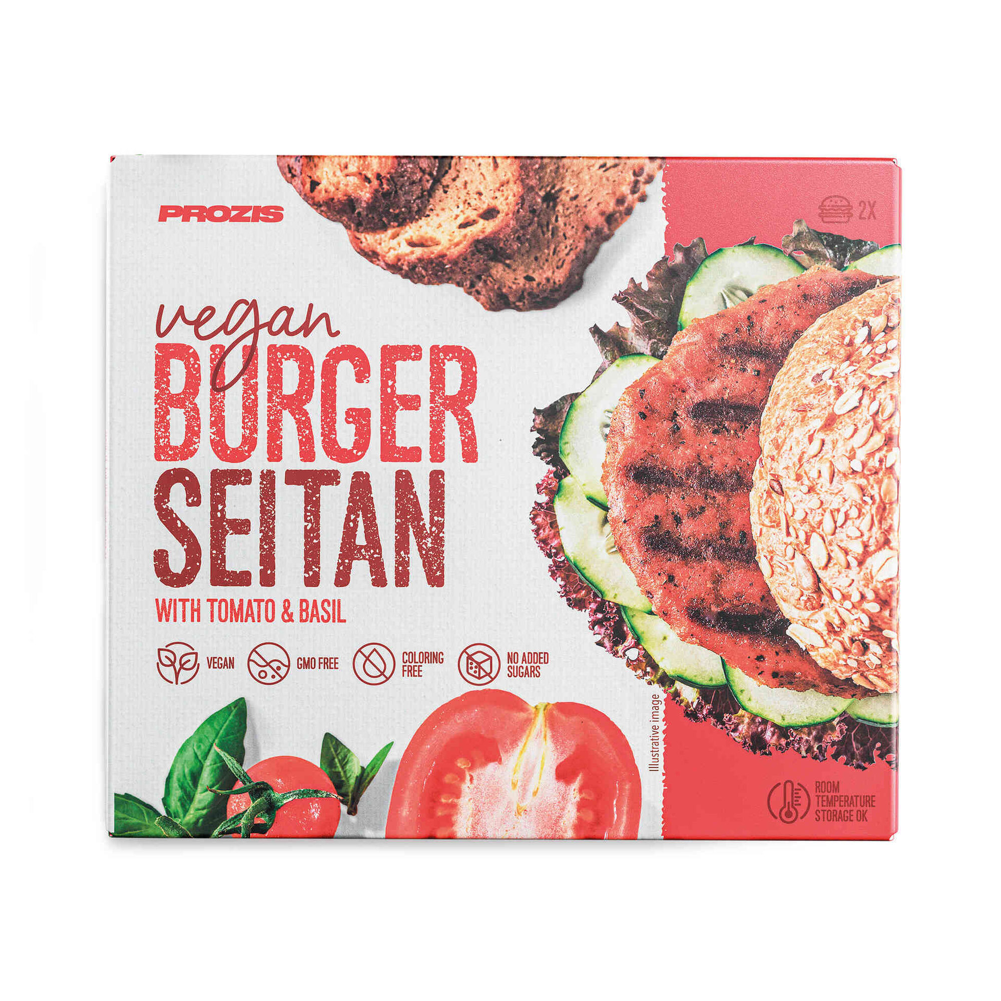 Burger de Seitan, Tomate e Manjericão Burger de Seitan, Tomate e Manjericão
