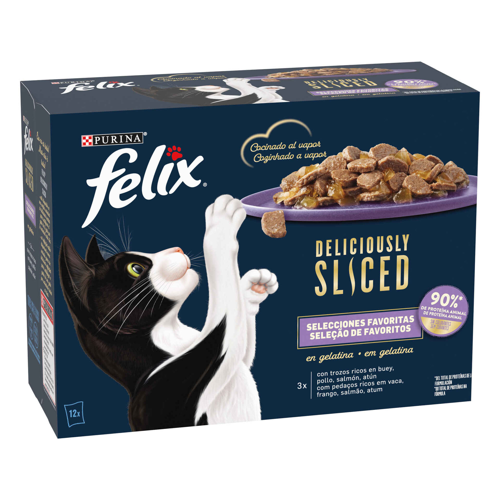 Comida Húmida para Gato Adulto Deliciously Sliced Seleção Favoritos Comida Húmida para Gato Adulto Deliciously Sliced Seleção Favoritos