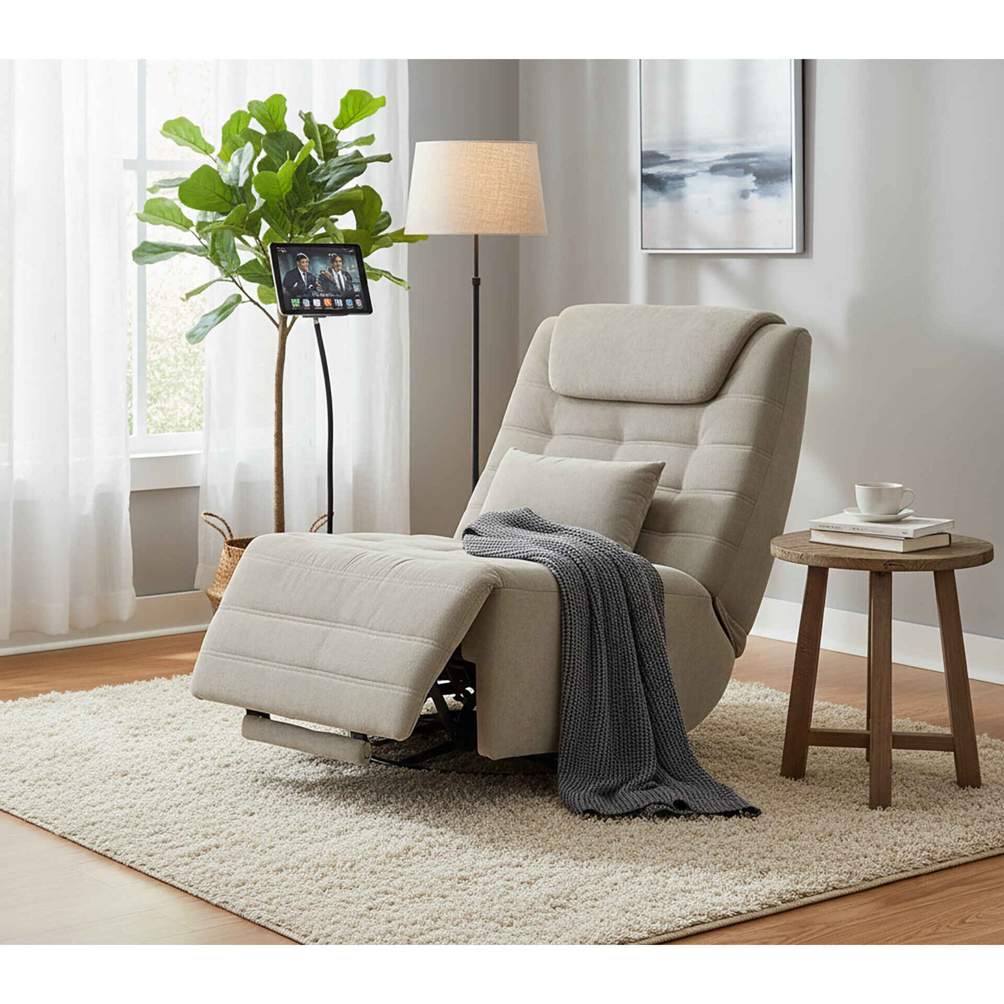 Sof&aacute; Reclin&aacute;vel Taupe Kasa