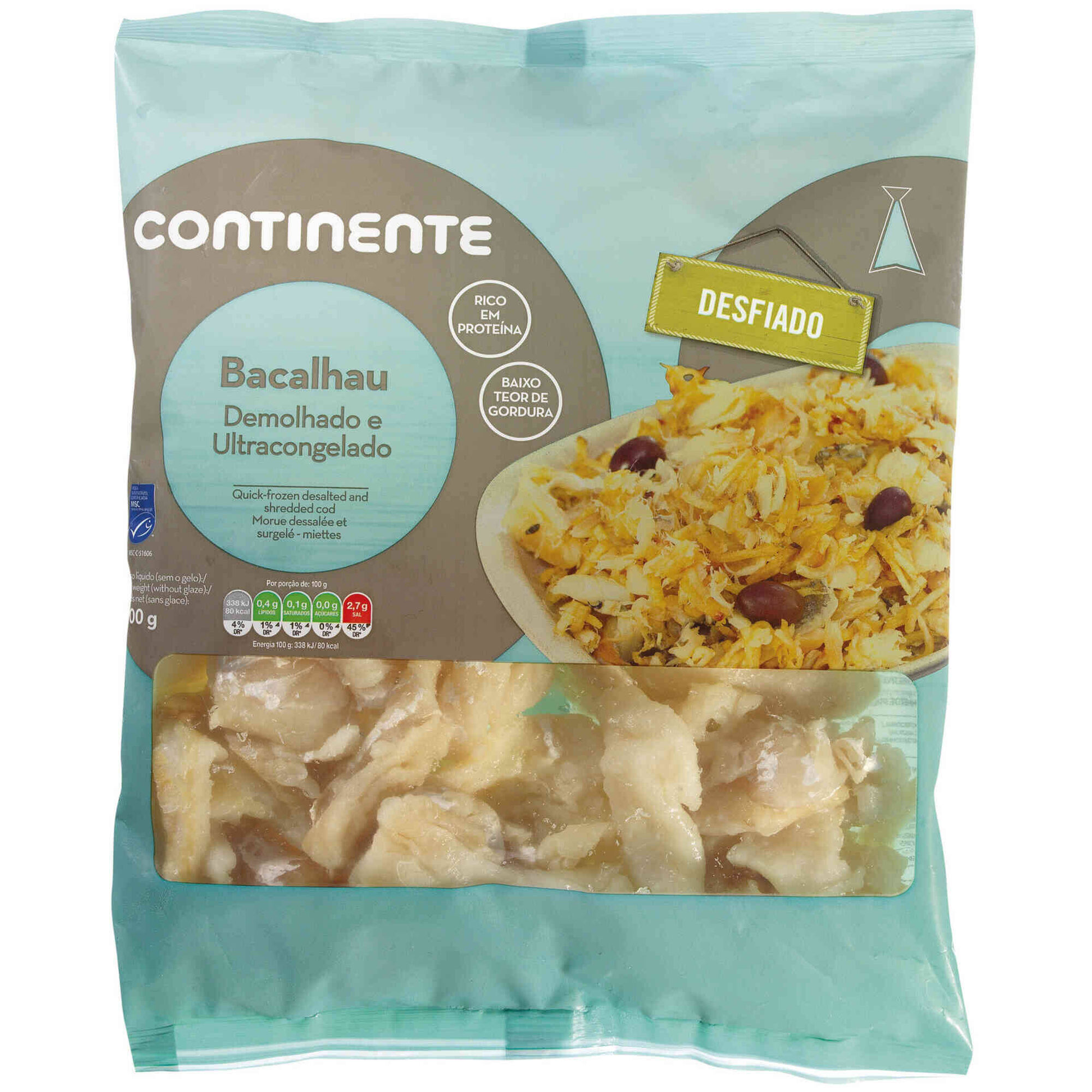 Bacalhau Desfiado MSC Demolhado Ultracongelado