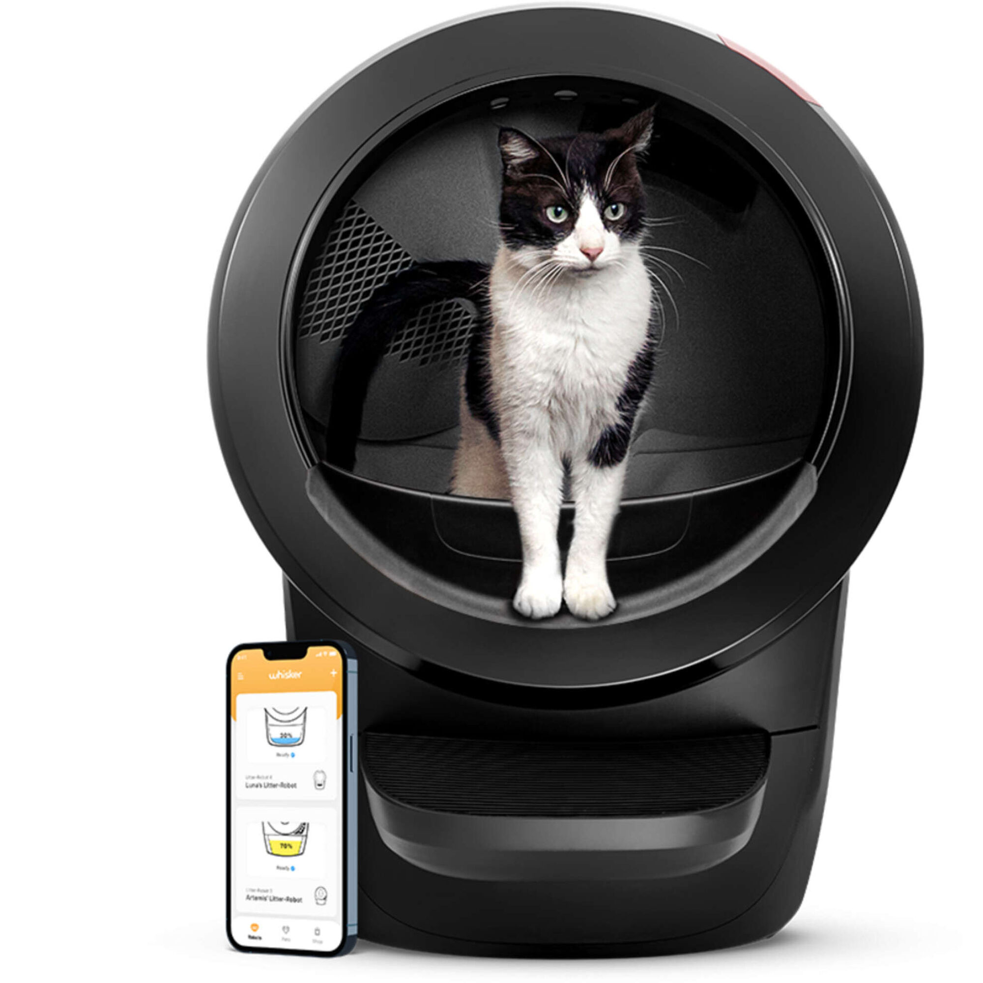 Caixa de Areia Autom&aacute;tica para Gato Litter-Robot 4 Preto Whisker