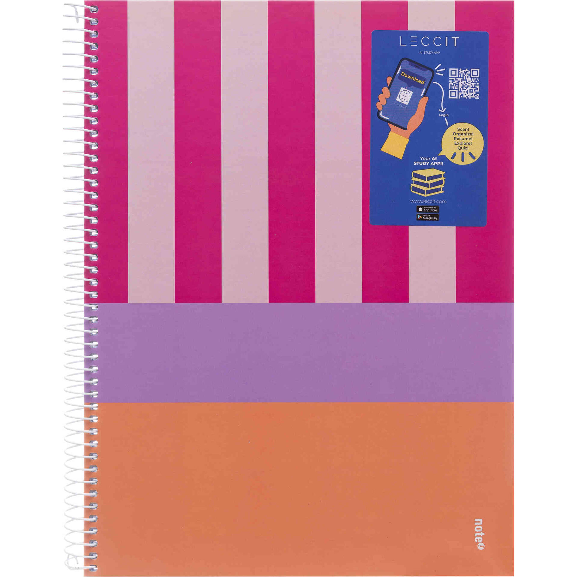 Caderno Note! Espiral Capa Dura A4 Pautado Dynamic para App Leccit (v&aacute;rias cores)