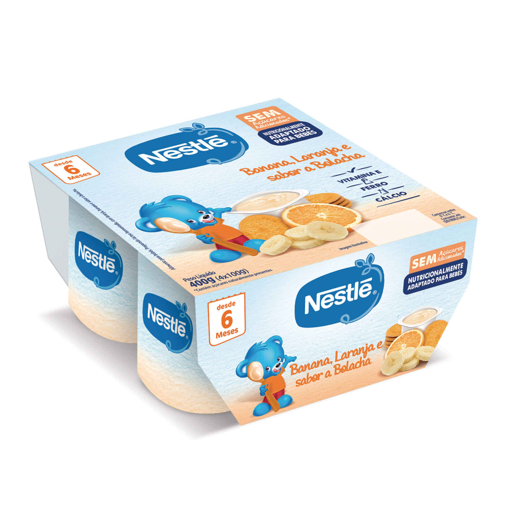 Iogurte Bebé Banana, Laranja e Bolacha sem Glúten +6 Meses Nestlé