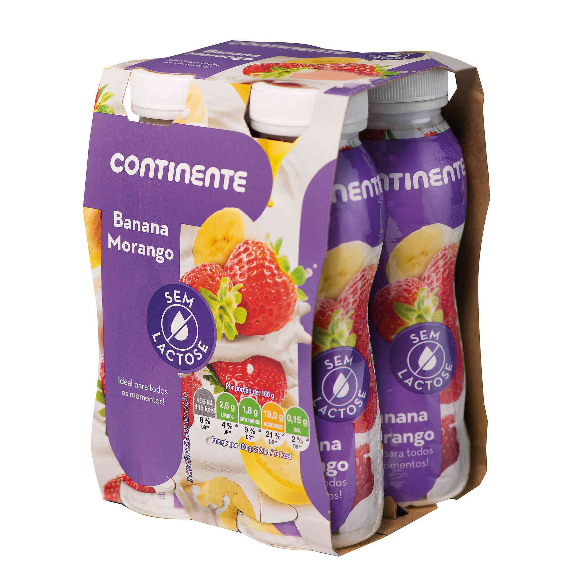 Iogurte Líquido Morango e Banana sem Lactose Iogurte Líquido Morango e Banana sem Lactose