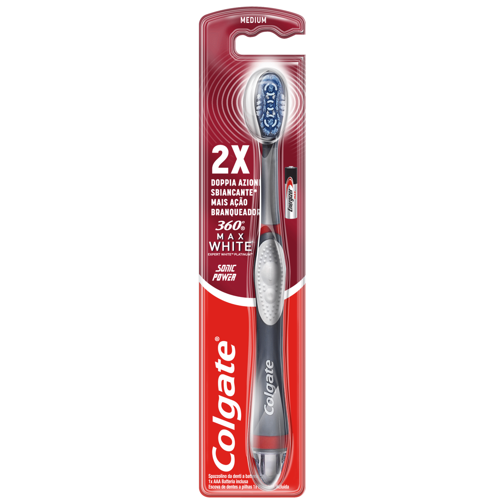 Escova de Dentes Pilhas 360 Floss Tip M&eacute;dia