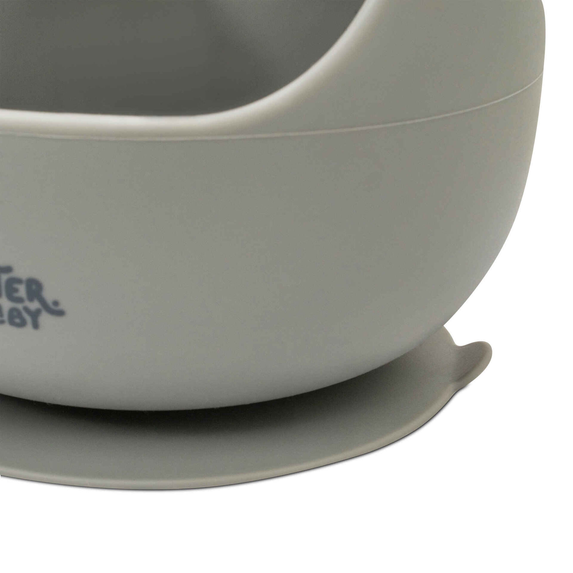 Ta&ccedil;a e Colher Madeira E Silicone Cinza Interbaby