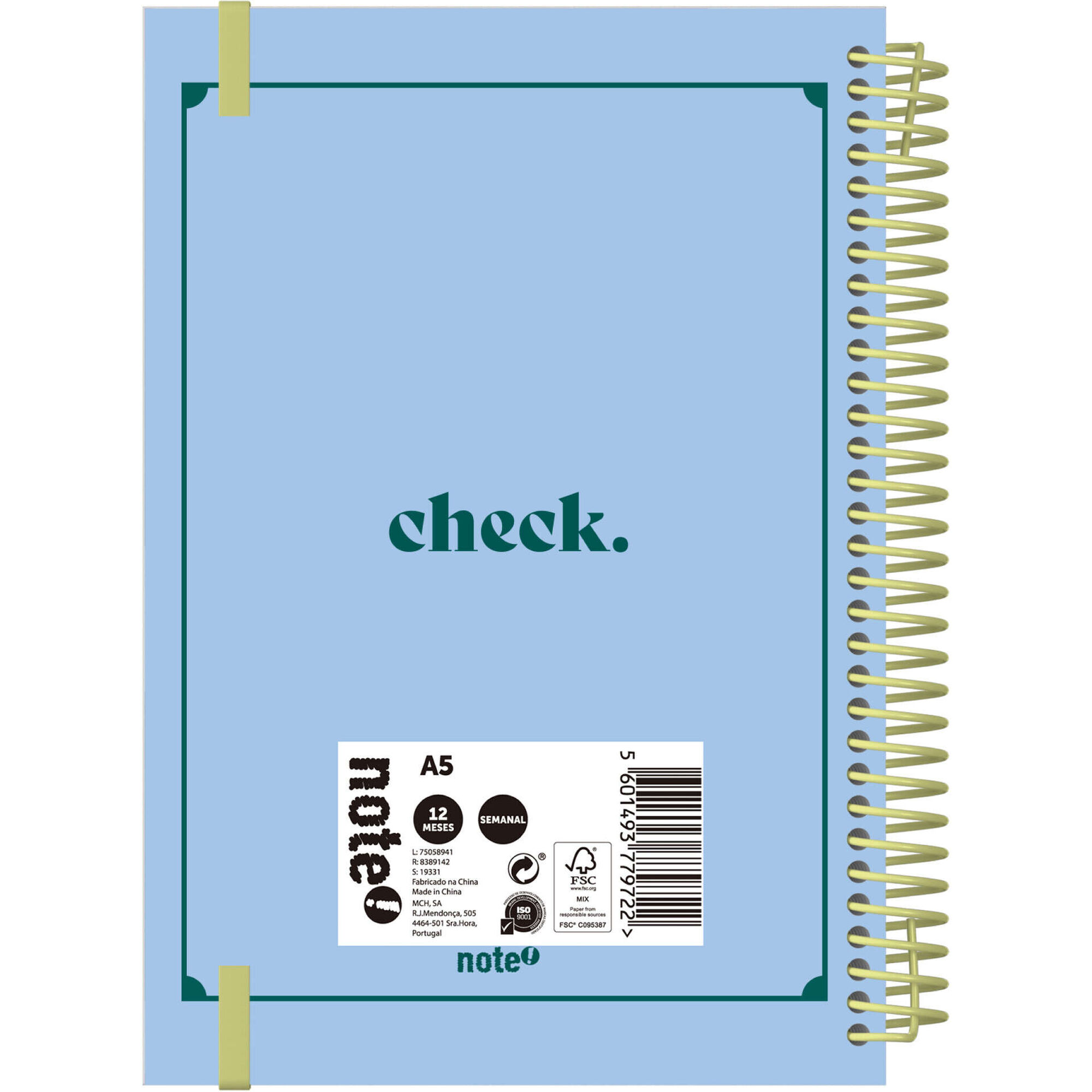 Agenda A5 2026 Espiral 12 Meses (várias cores)