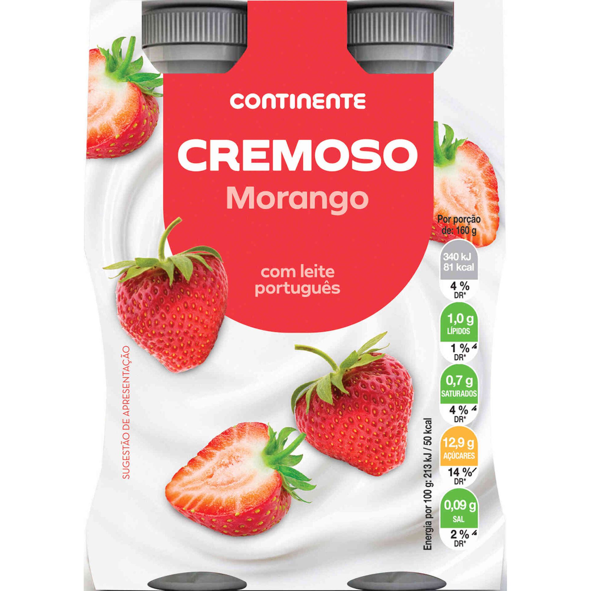 Iogurte L&iacute;quido Cremoso Morango Continente