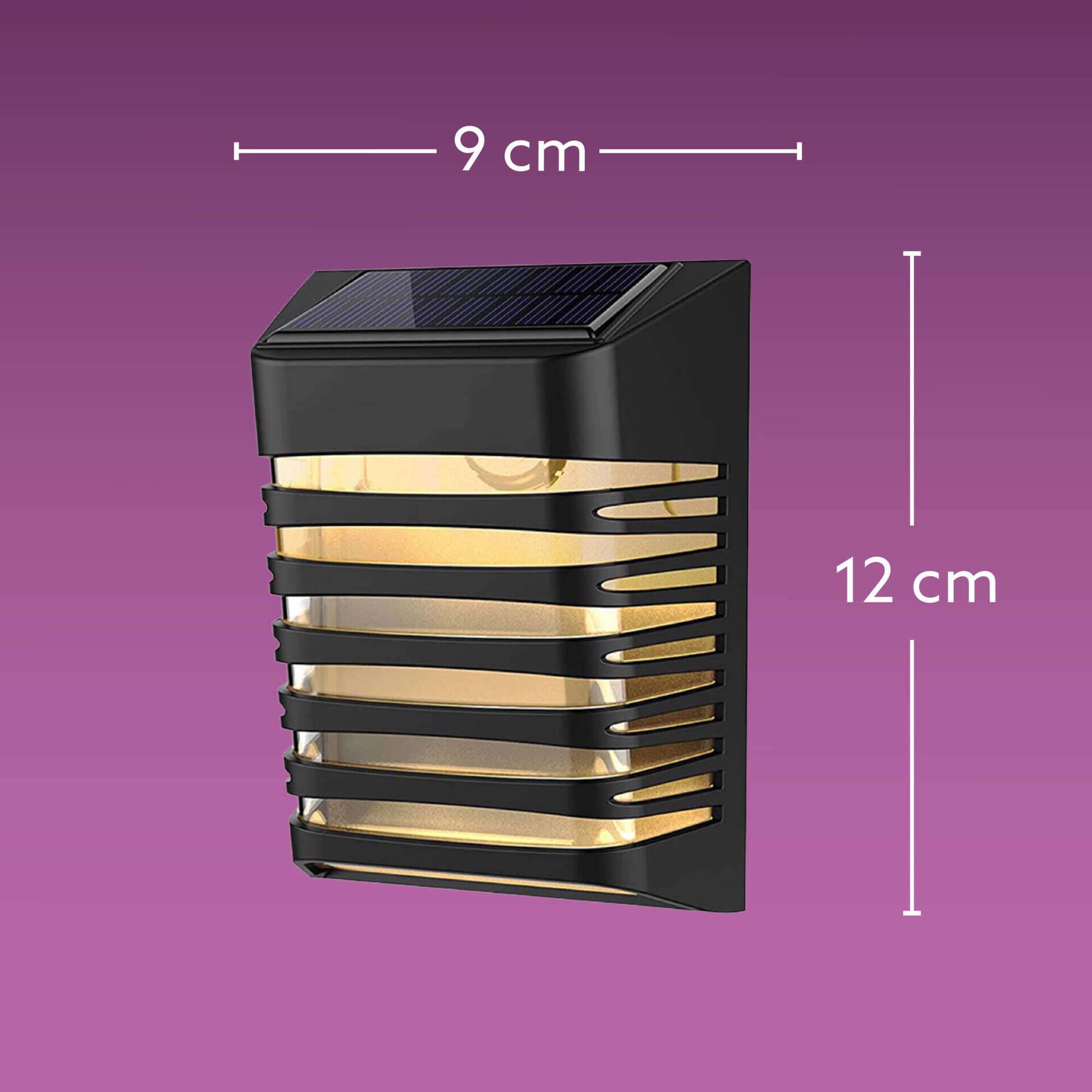 Candeeiro de Parede Solar 4 LEDs Preto Boost