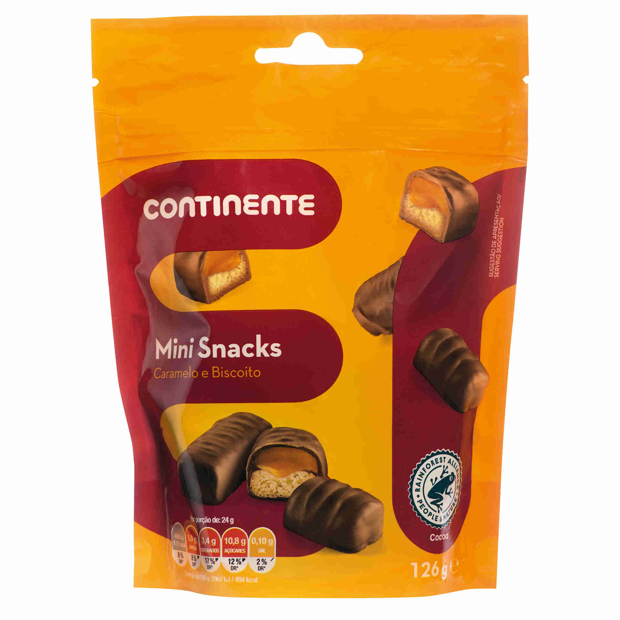 Snack Caramelo e Biscoito Mini