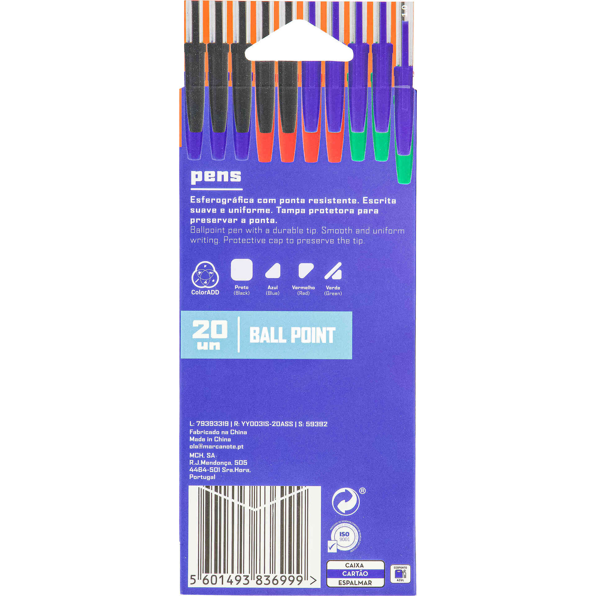 Conjunto 20 Esferogr&aacute;ficas Ball Point 1mm Note!