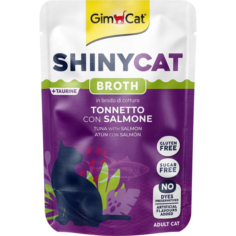 Snack para Gato Shiny Atum e Salmão Saquetas Gimcat