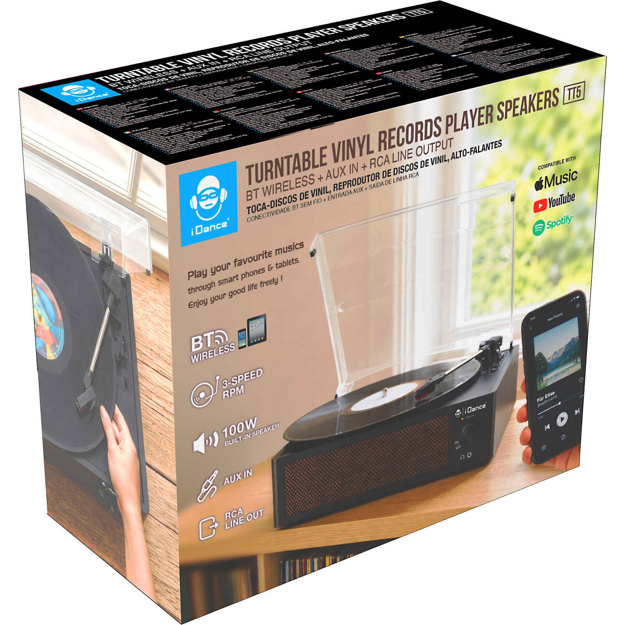 iDance - Gira-Discos Bluetooth com Colunas Integradas