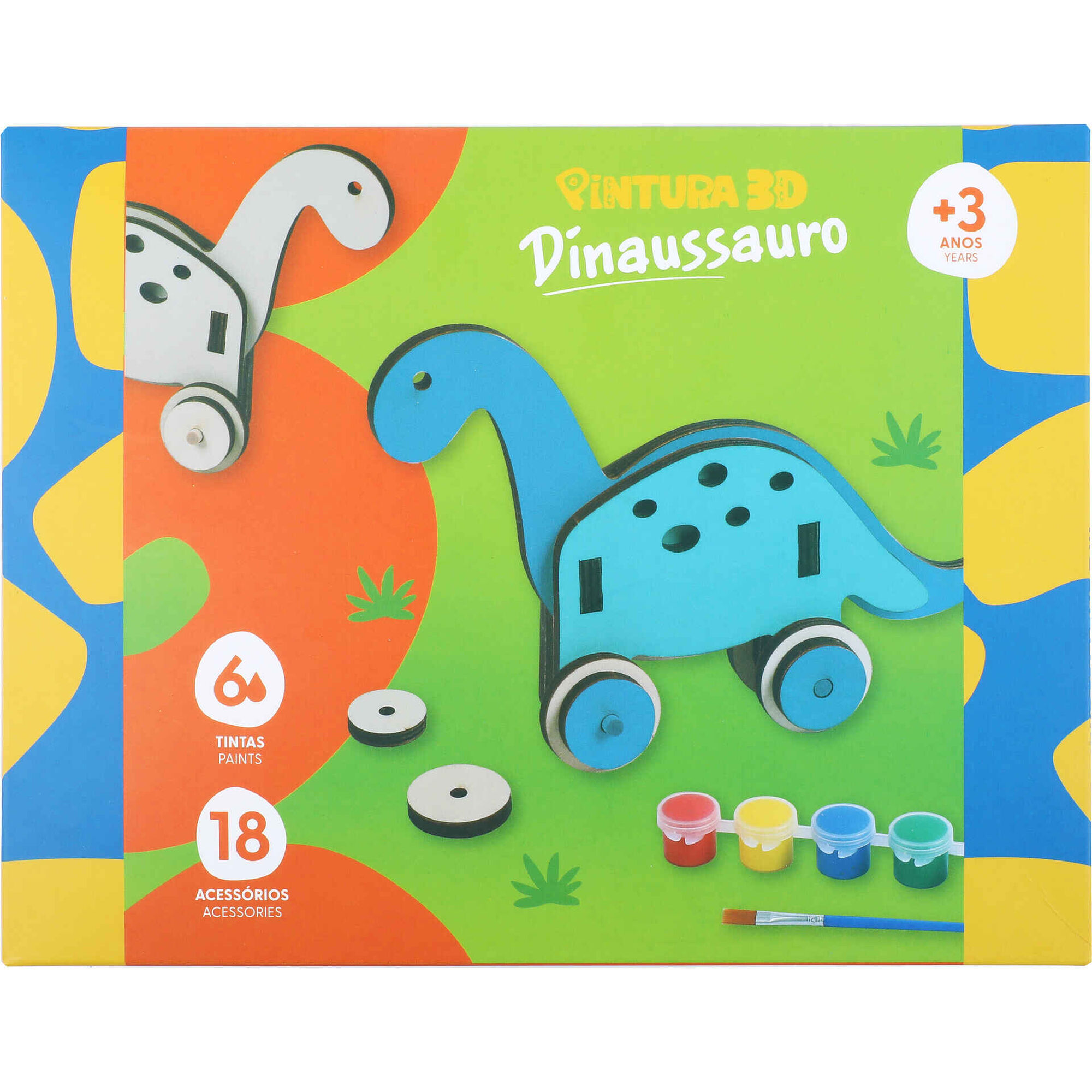 Kit de  Puzzle 3D Dinossauro (v&aacute;rios modelos) Pintura
